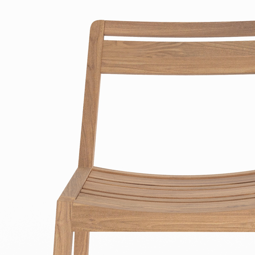 sedia da esterno in legno di teak riciclato set di 2