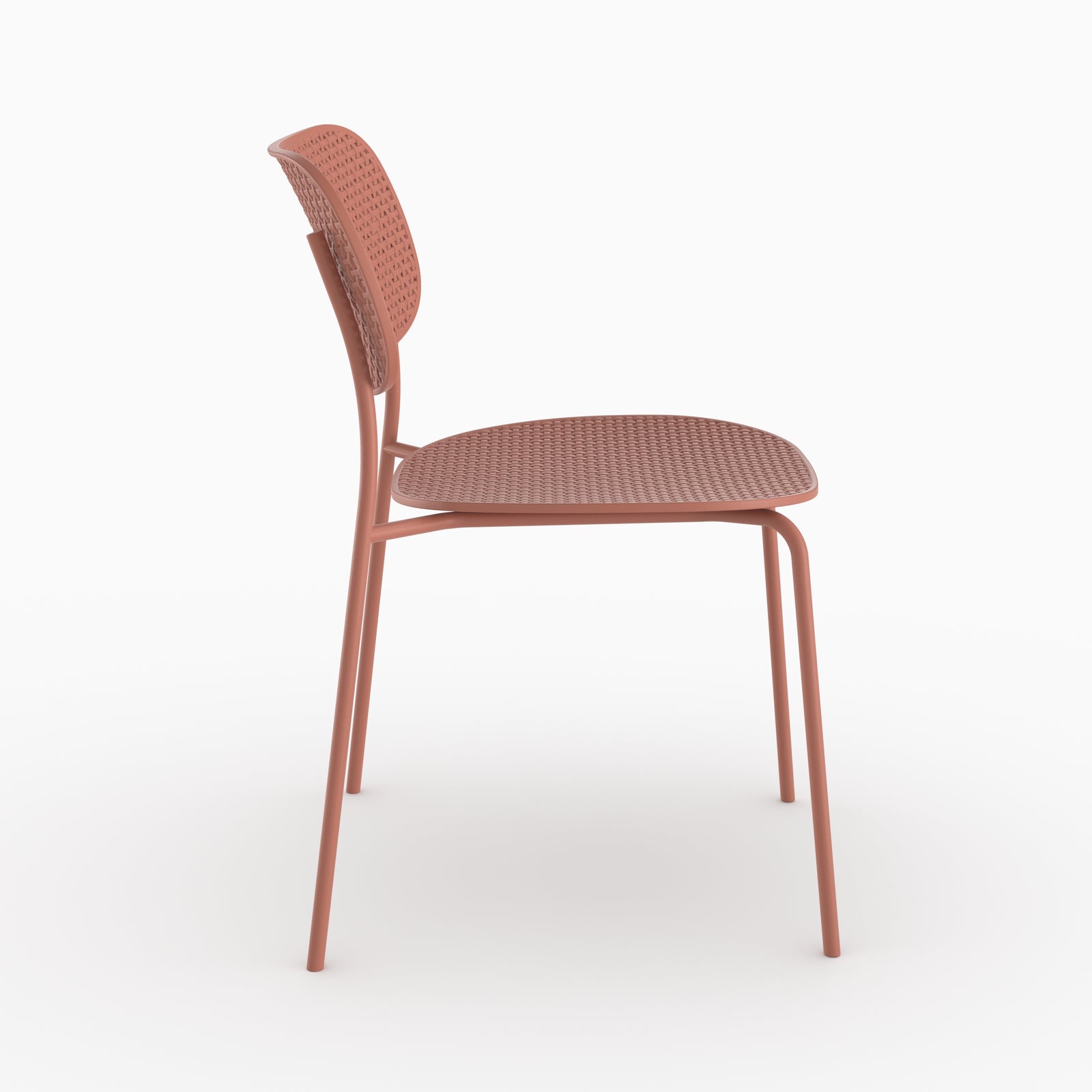 Chaise extérieur Gea plastique terracotta vue côté profil