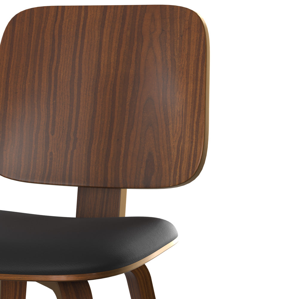 sedia flow legno di noce tessuto nero