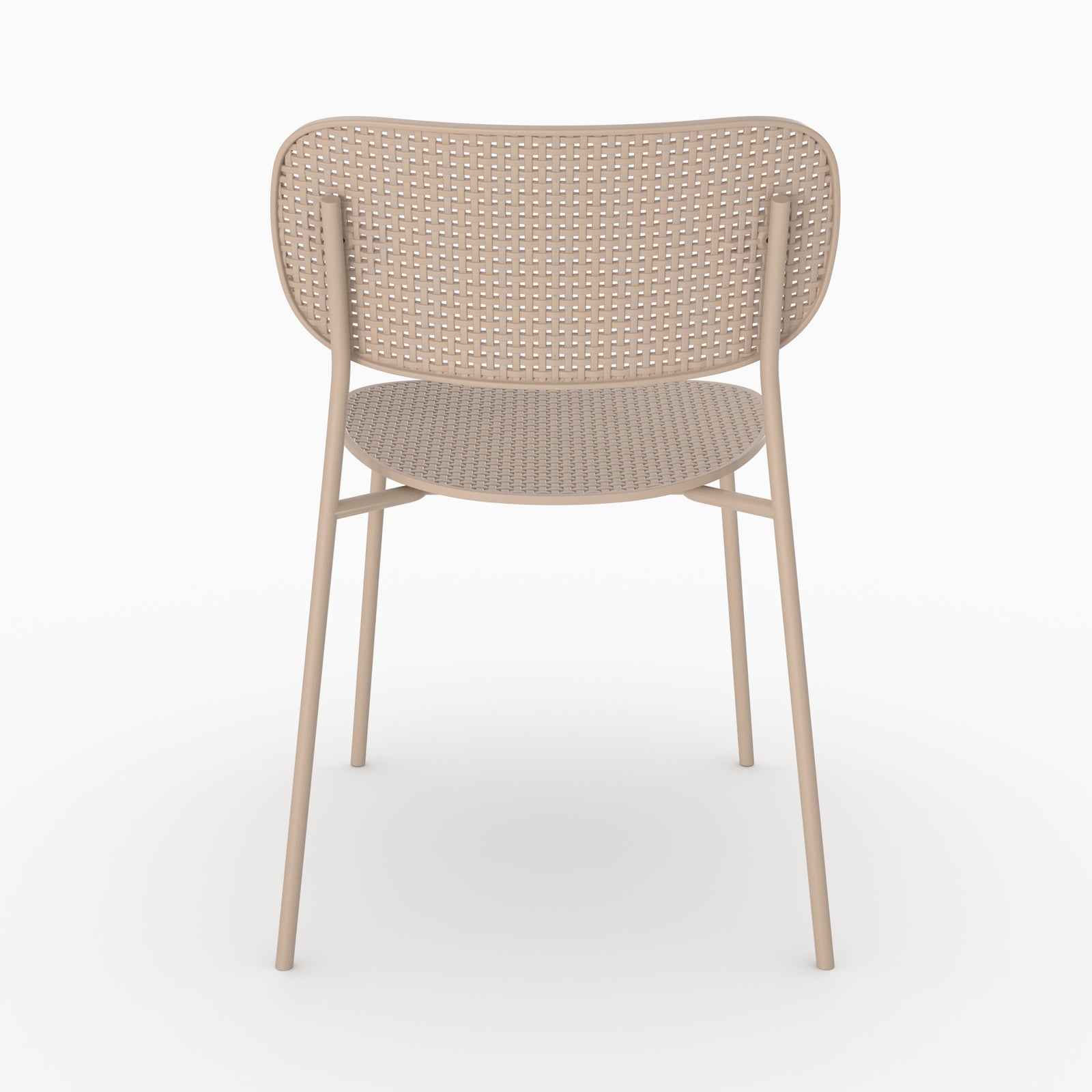 Chaise Gea plastique beige empilable vue arrière dos