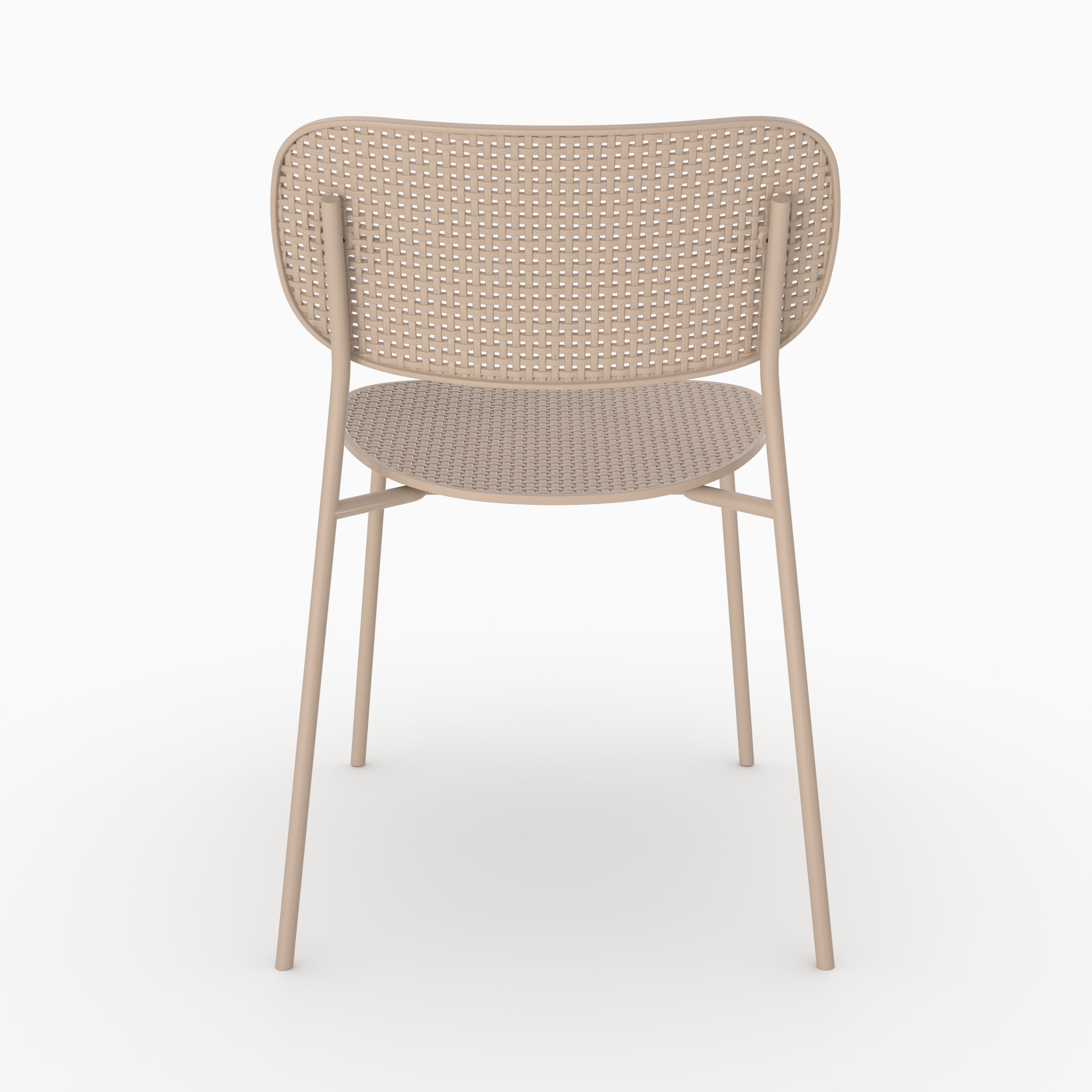 Chaise Gea plastique beige empilable vue arrière dos