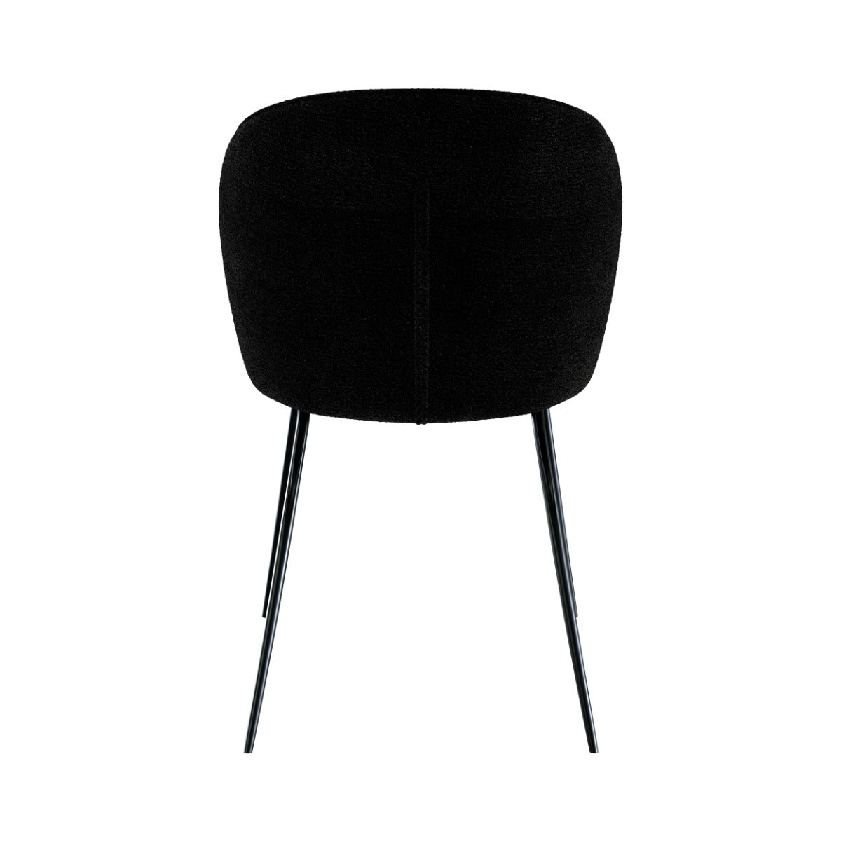 sedia groom in tessuto bouclé nero e gambe in metallo set di 2
