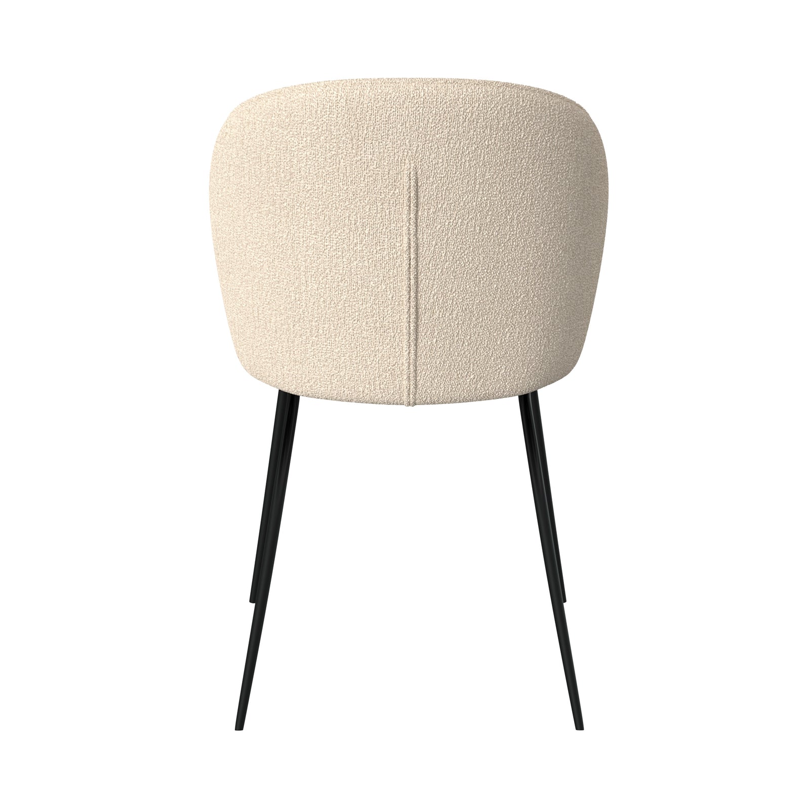 sedia groom in tessuto bouclé beige con piedi in metallo nero set di 2