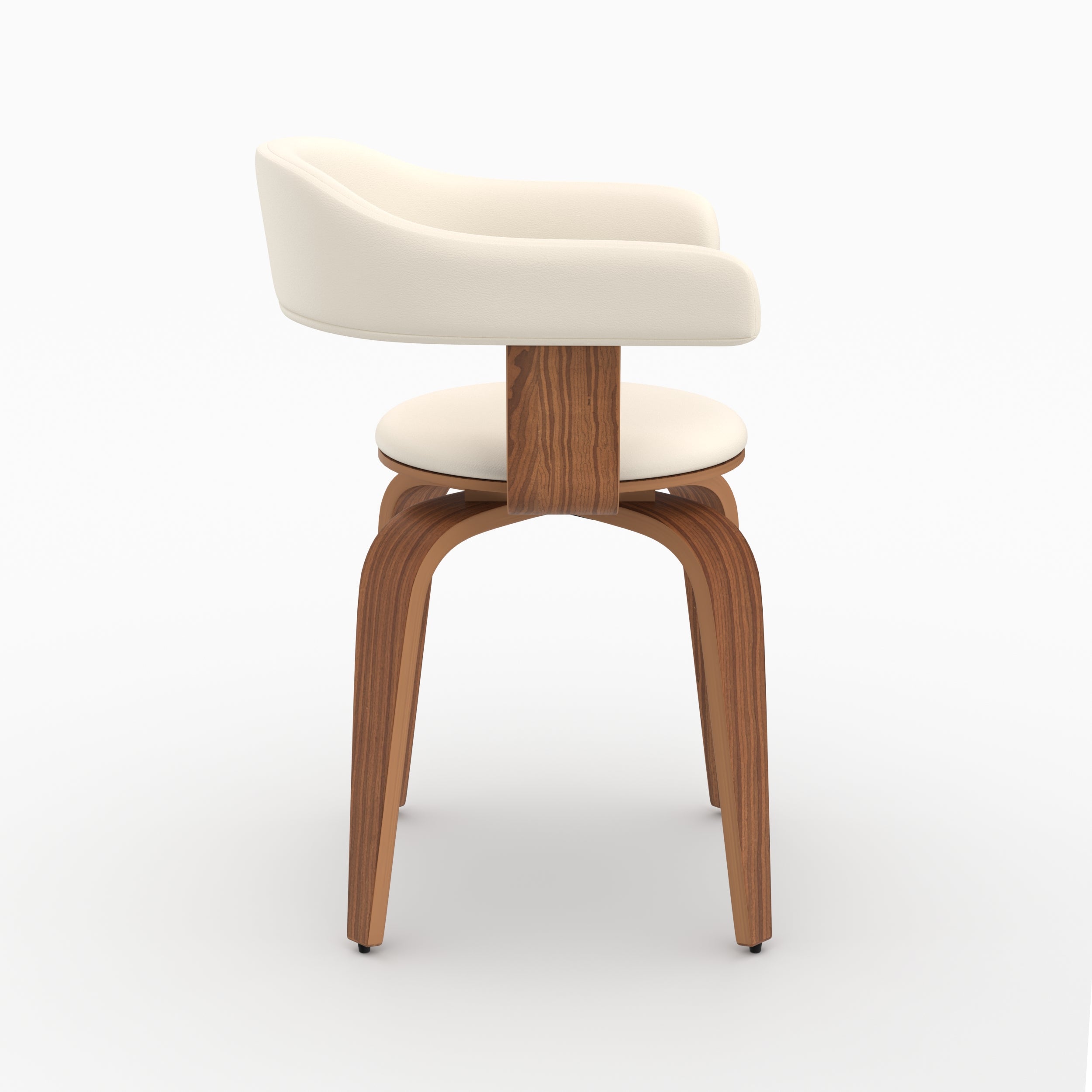 Chaise blanche Harold avec accoudoirs