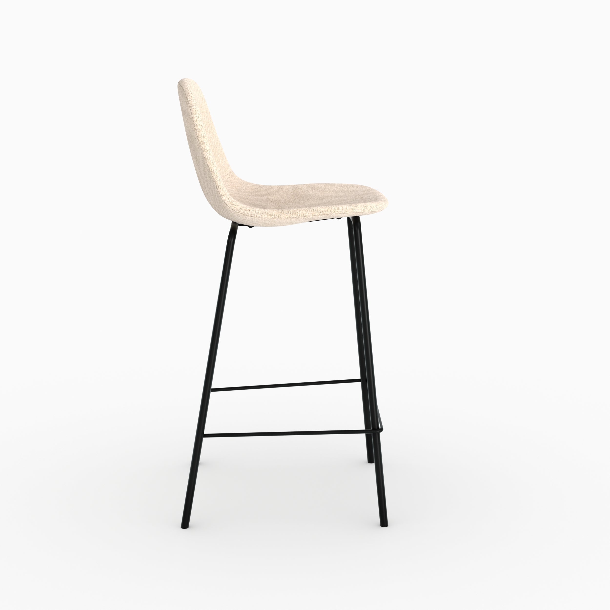 Stuhl für die zentrale Insel Henrik in beigem Stoff 65 cm (2er-Set)