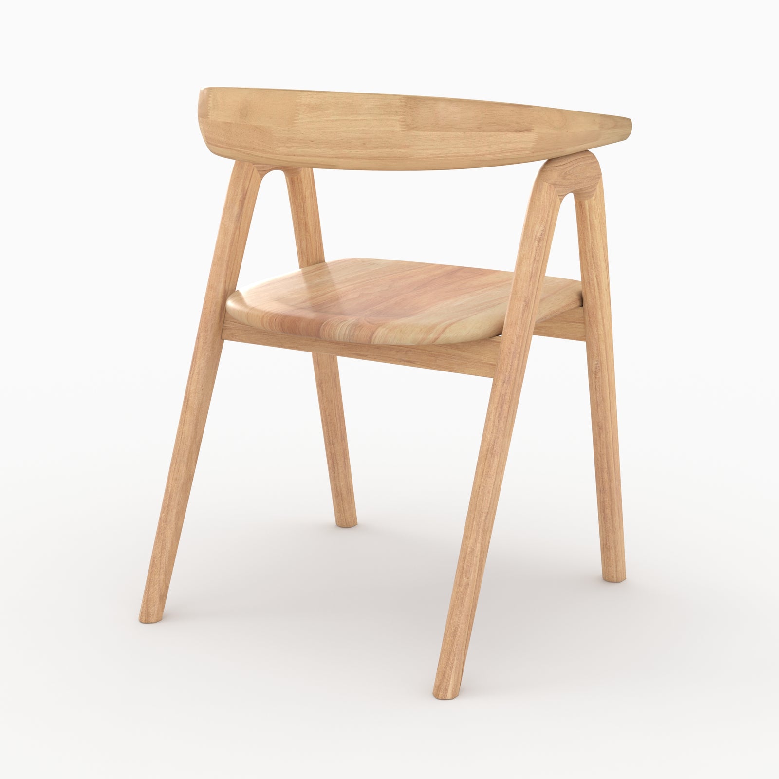 sedia hawa in legno di rubber tree chiara con braccioli