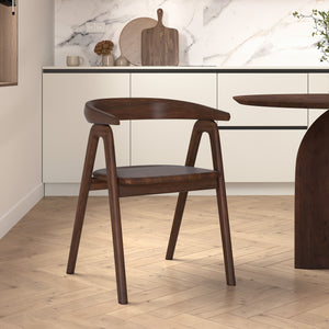 sedia hawa in legno di hevea scuro rdv deco