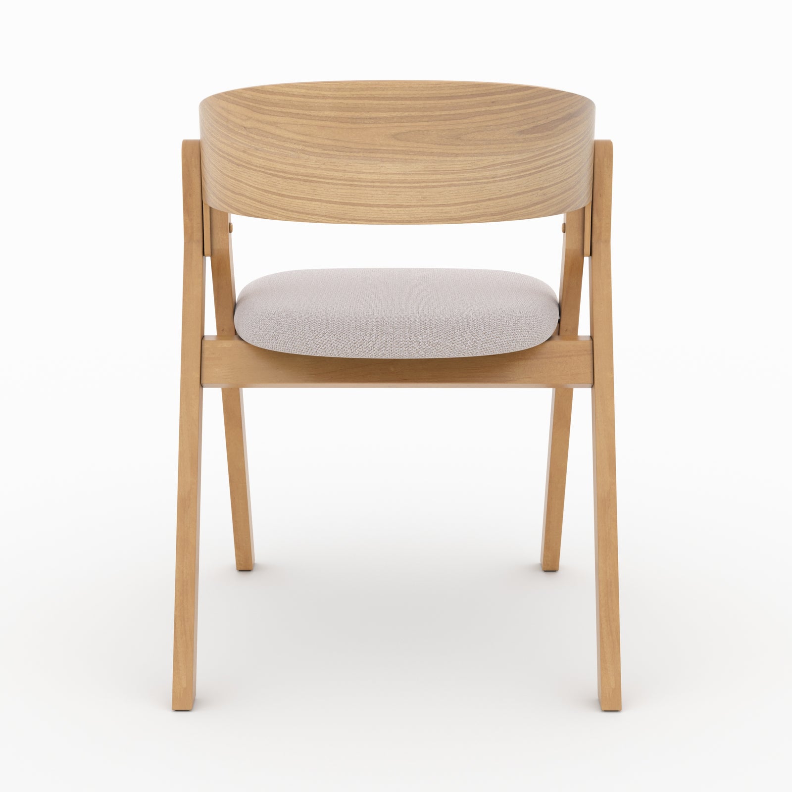 sedia heloise in legno di hevea scuro e tessuto beige