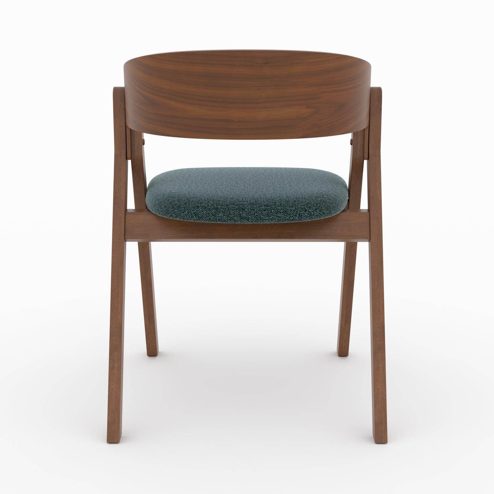 sedia Heloise in legno di hevea tessuto verde
