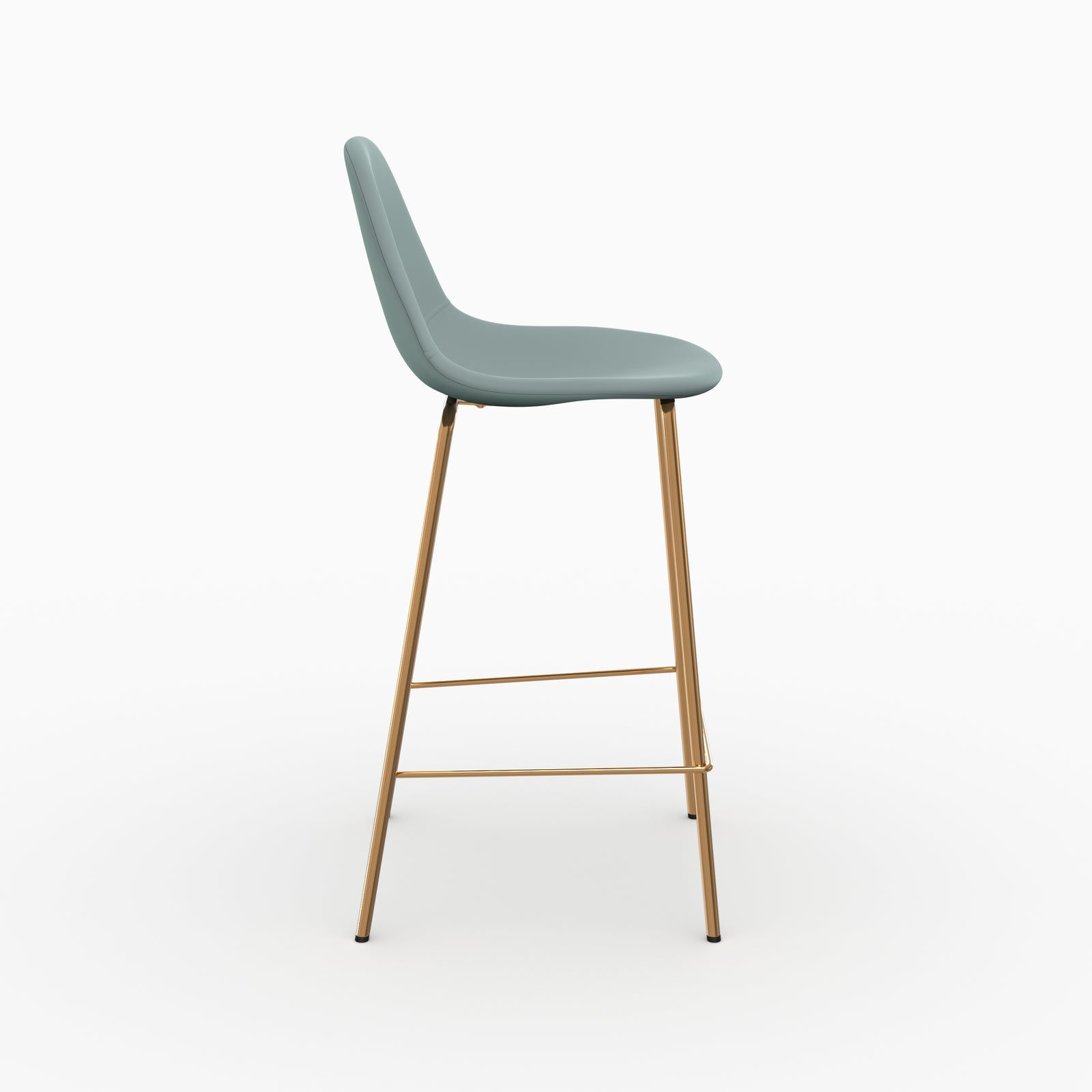 Chaise Henrik 65cm ilot central verte cuir synthétique lot 2