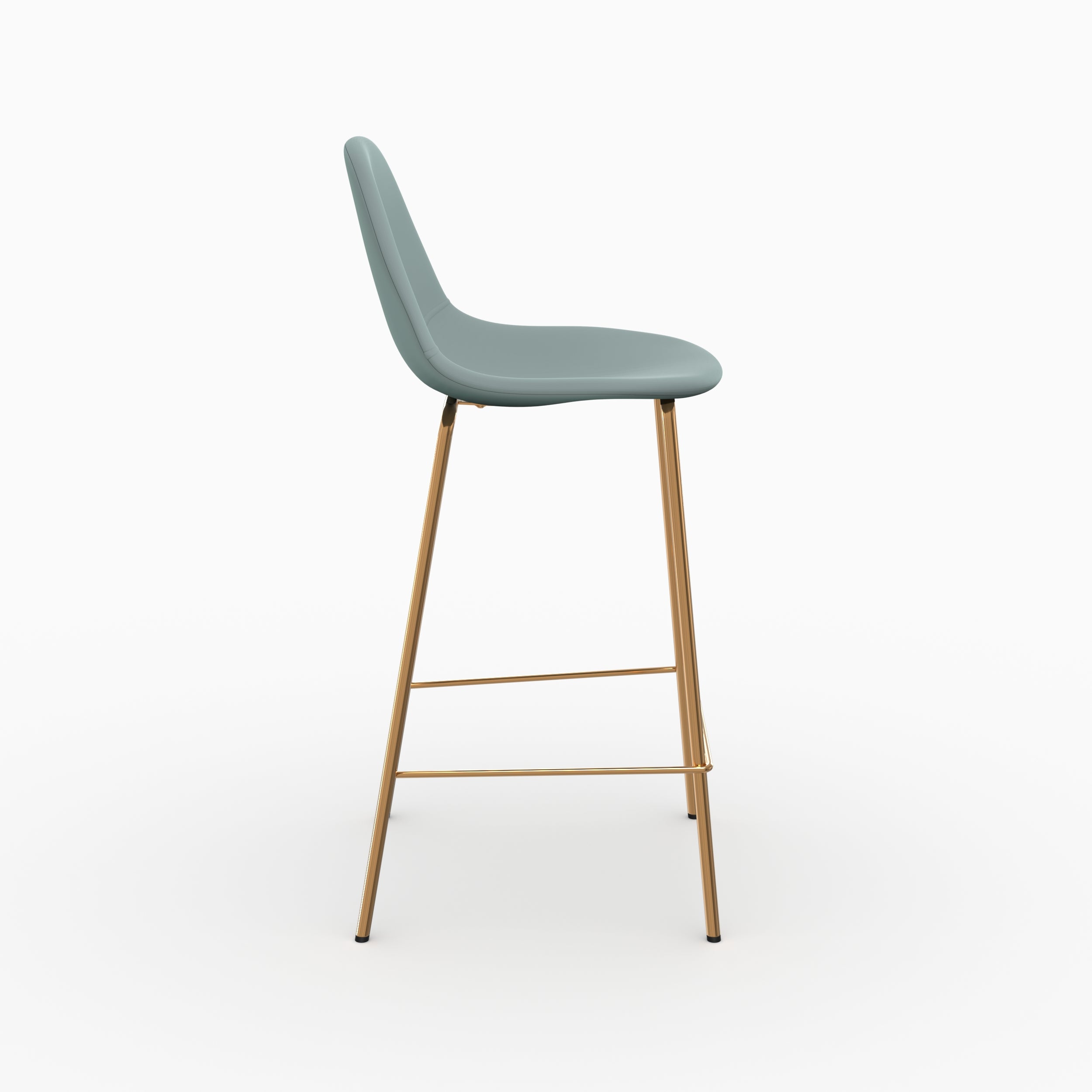 Chaise Henrik 65cm ilot central verte cuir synthétique lot 2