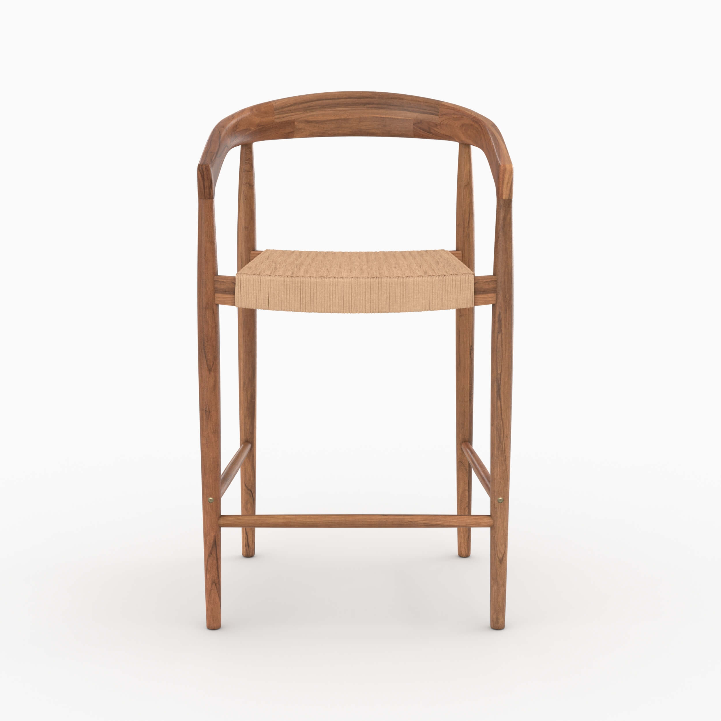 chaise ilot central 65 cm en bois de teck lot de 2 bali