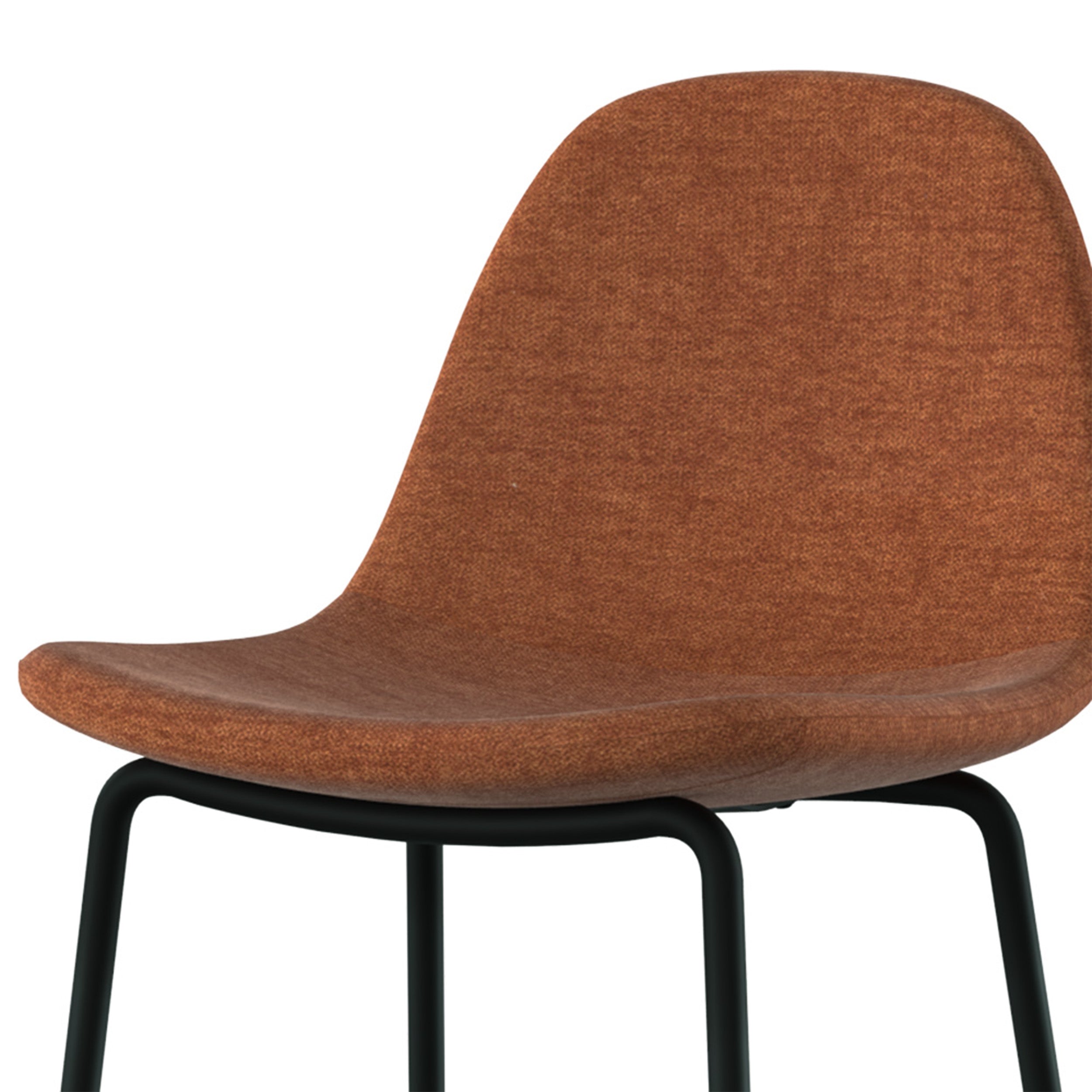 Détail de l'assise et du dossier en tissu terracotta de la chaise pour îlot central Henrik - Maison Pavane