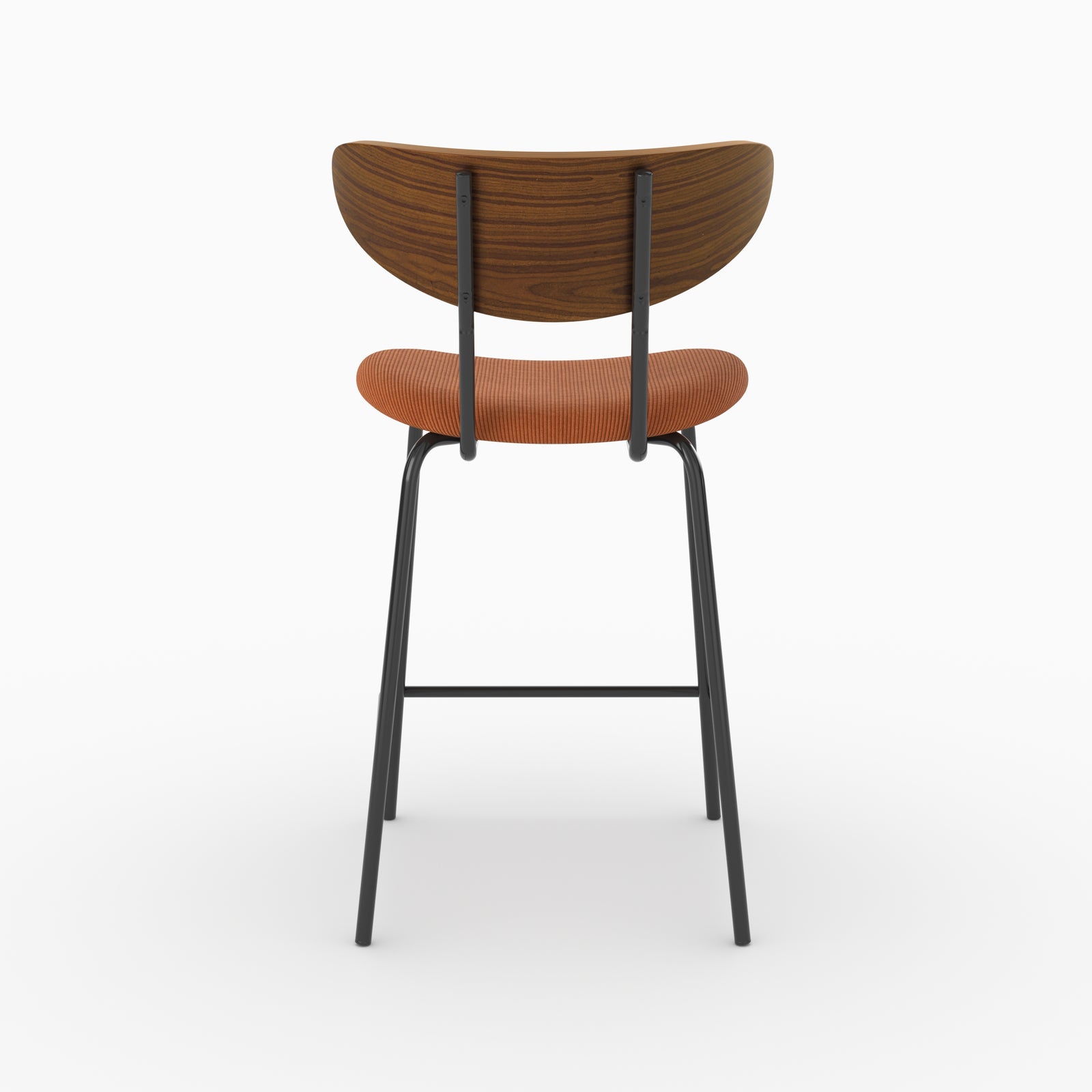 Chaise pour îlot central Jade en velours côtelé terracotta, vue de dos - Maison Pavane
