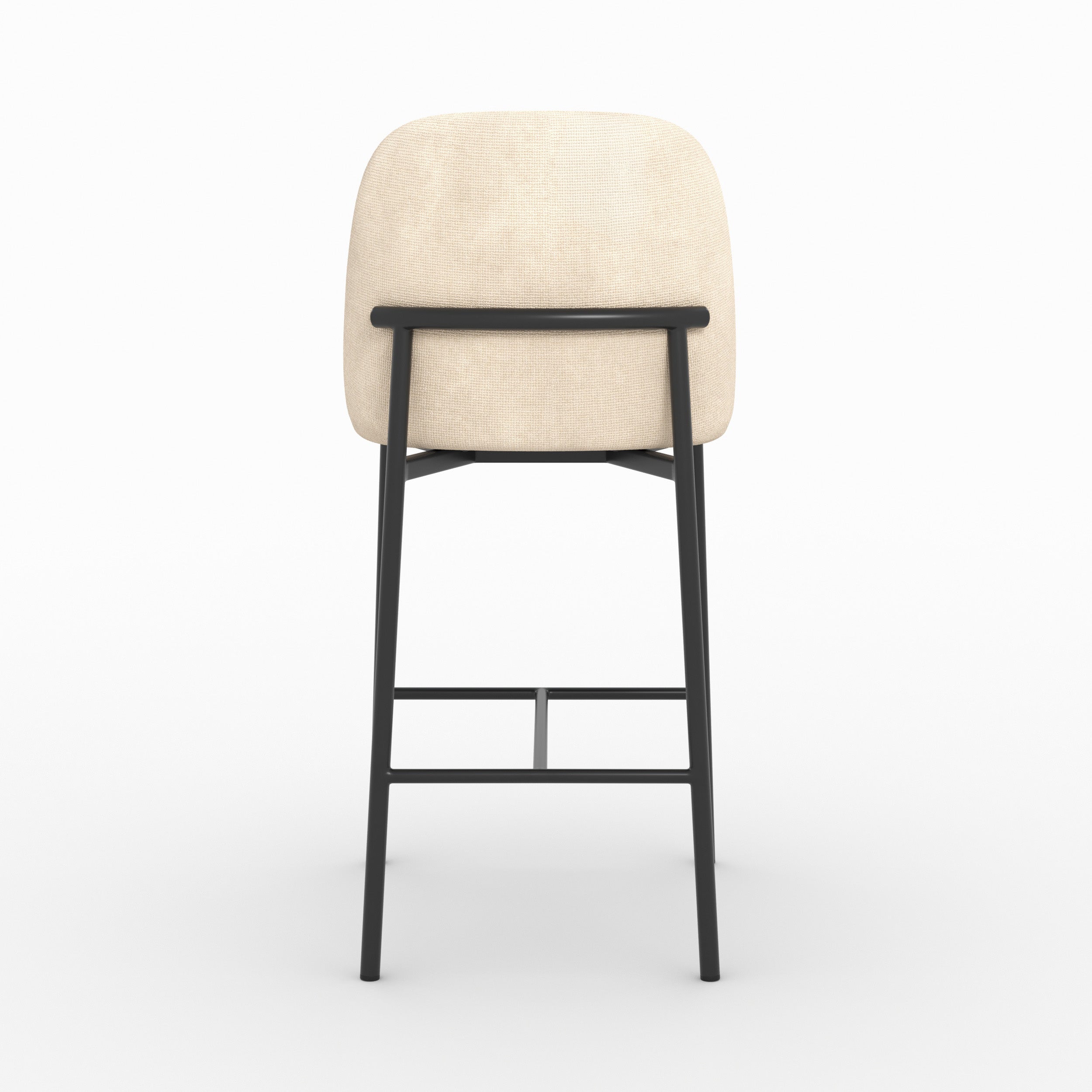 Chaise pour îlot central Noah en tissu beige, vue de dos - Maison Pavane