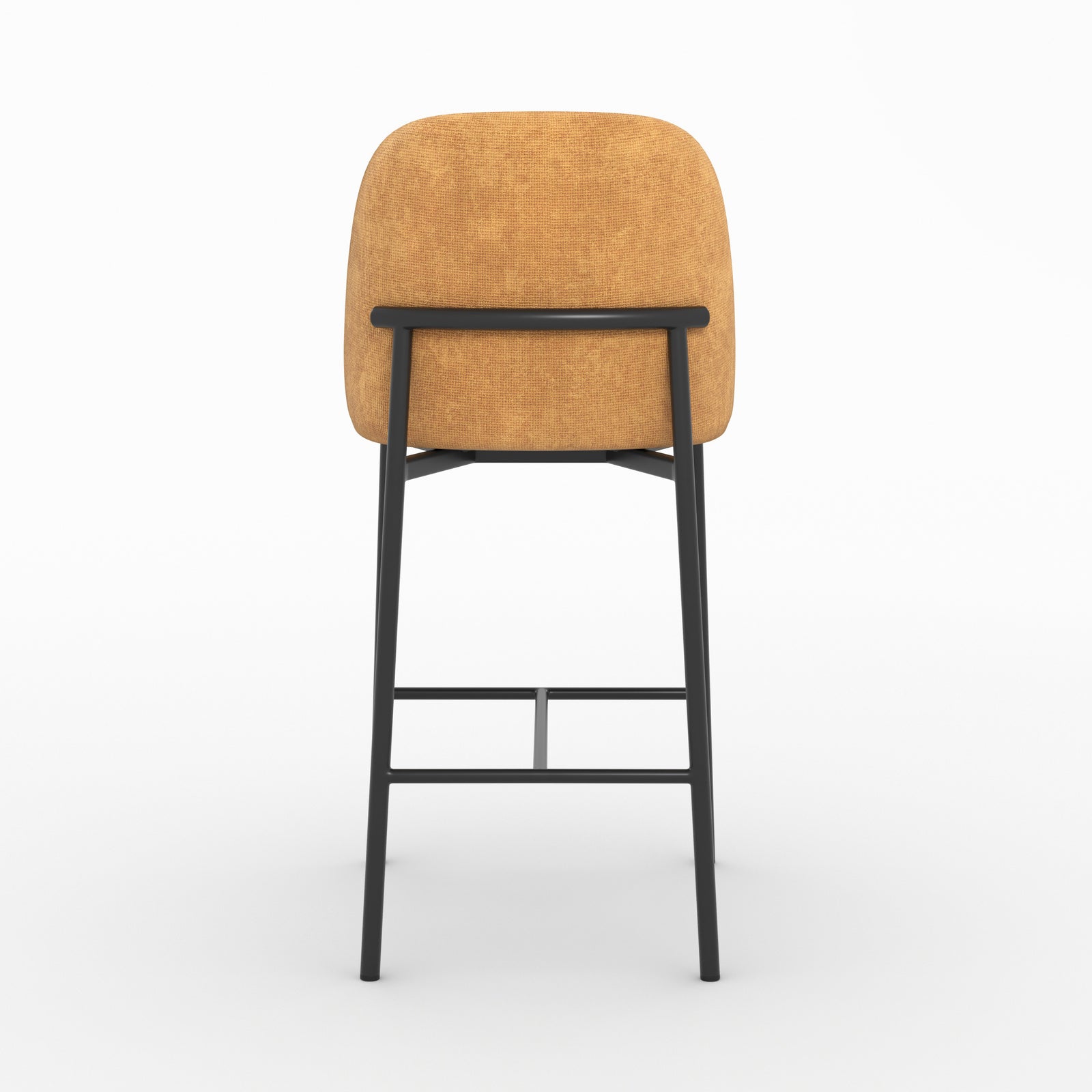 Chaise pour îlot central Noah en tissu jaune moutarde, vue de dos - Maison Pavane
