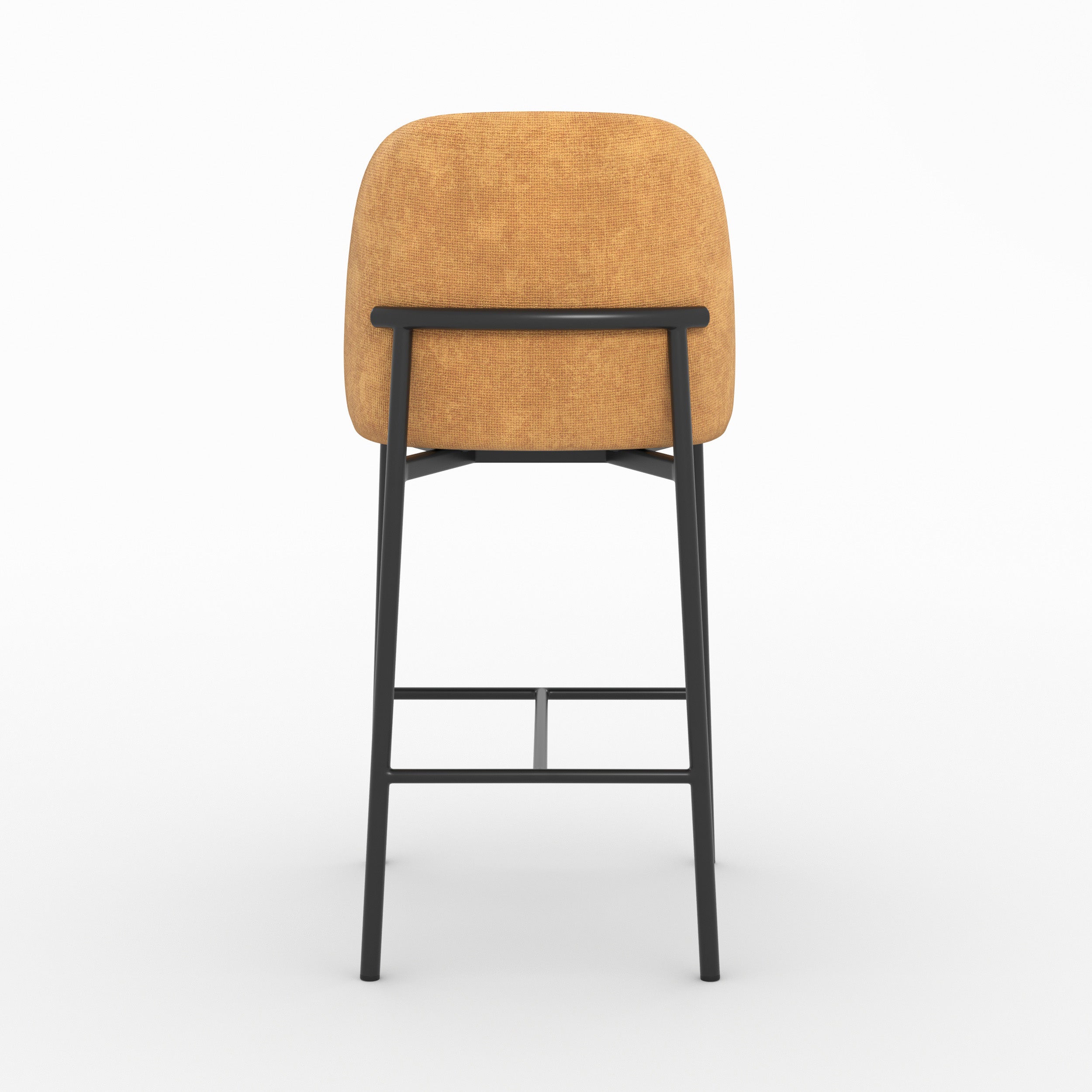 Chaise pour îlot central Noah en tissu jaune moutarde, vue de dos - Maison Pavane