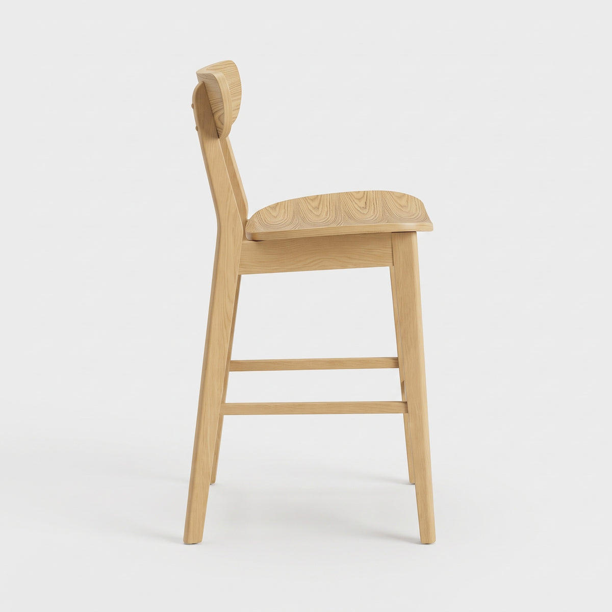 Chaise pour îlot central Tabata 65 cm en bois clair, vue de profil - Maison Pavane