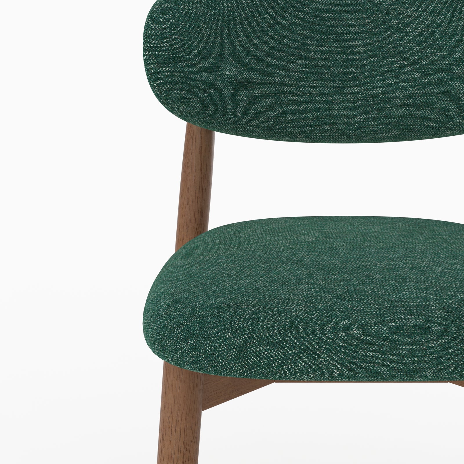 Détail du tissu chiné vert sapin de la chaise pour ilot central Yuna - Maison Pavane