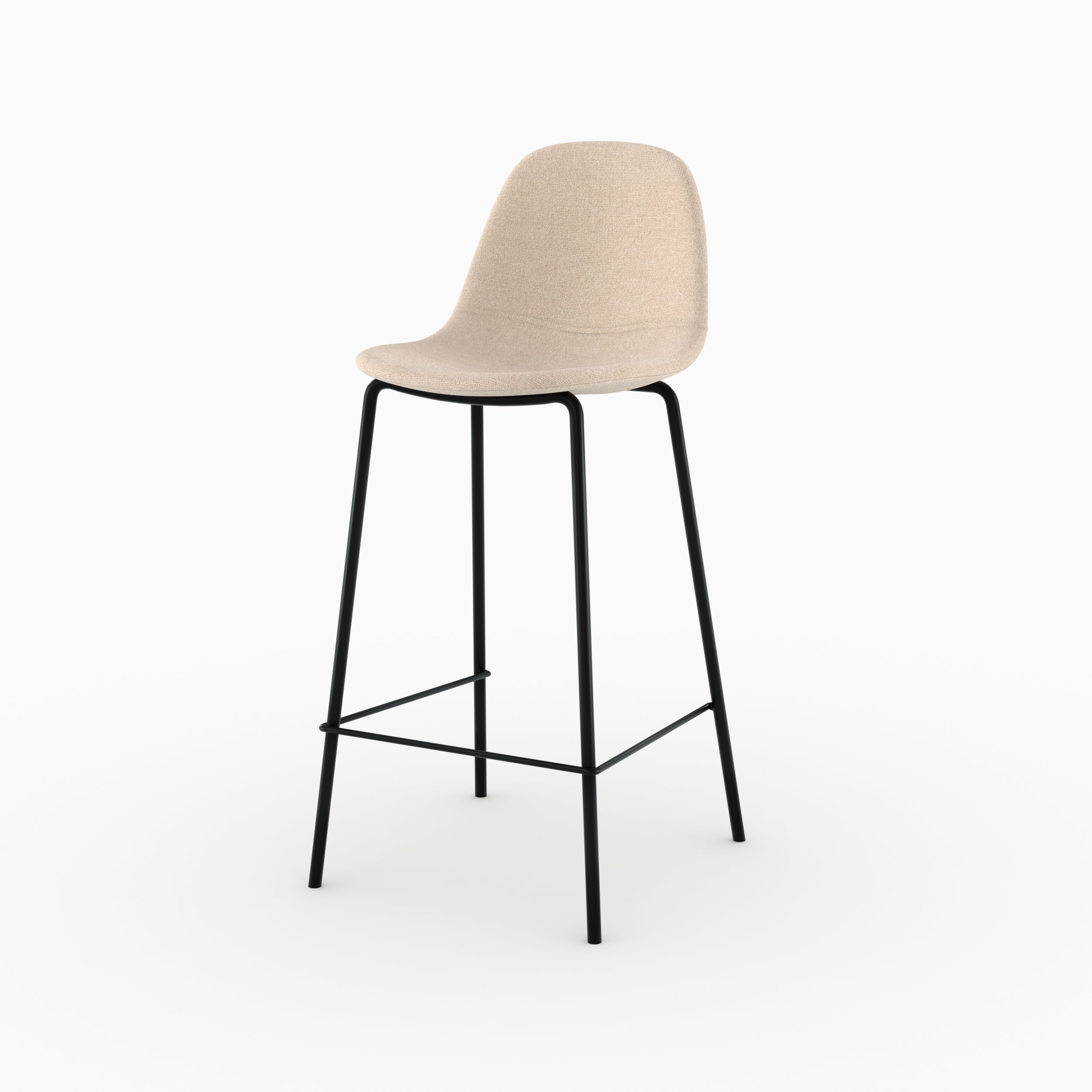 Stuhl für die zentrale Insel Henrik in beigem Stoff 65 cm (2er-Set)