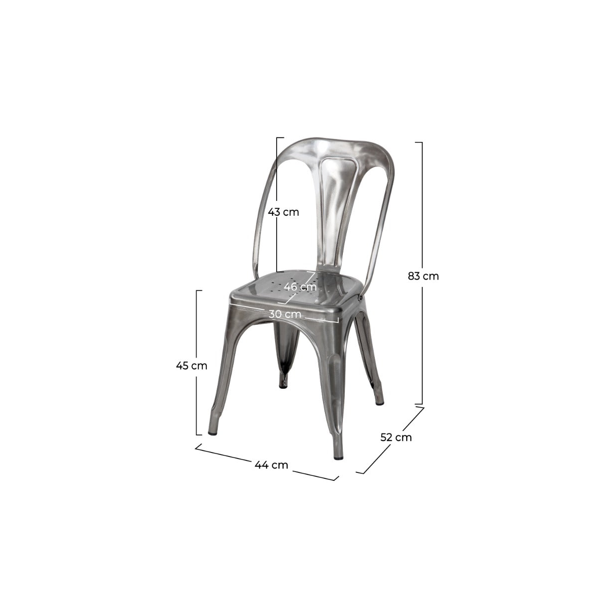 chaise indus chrome lot de 2