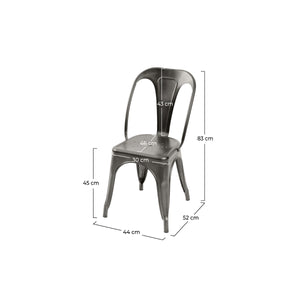sedia industriale grigio antracite set di 2