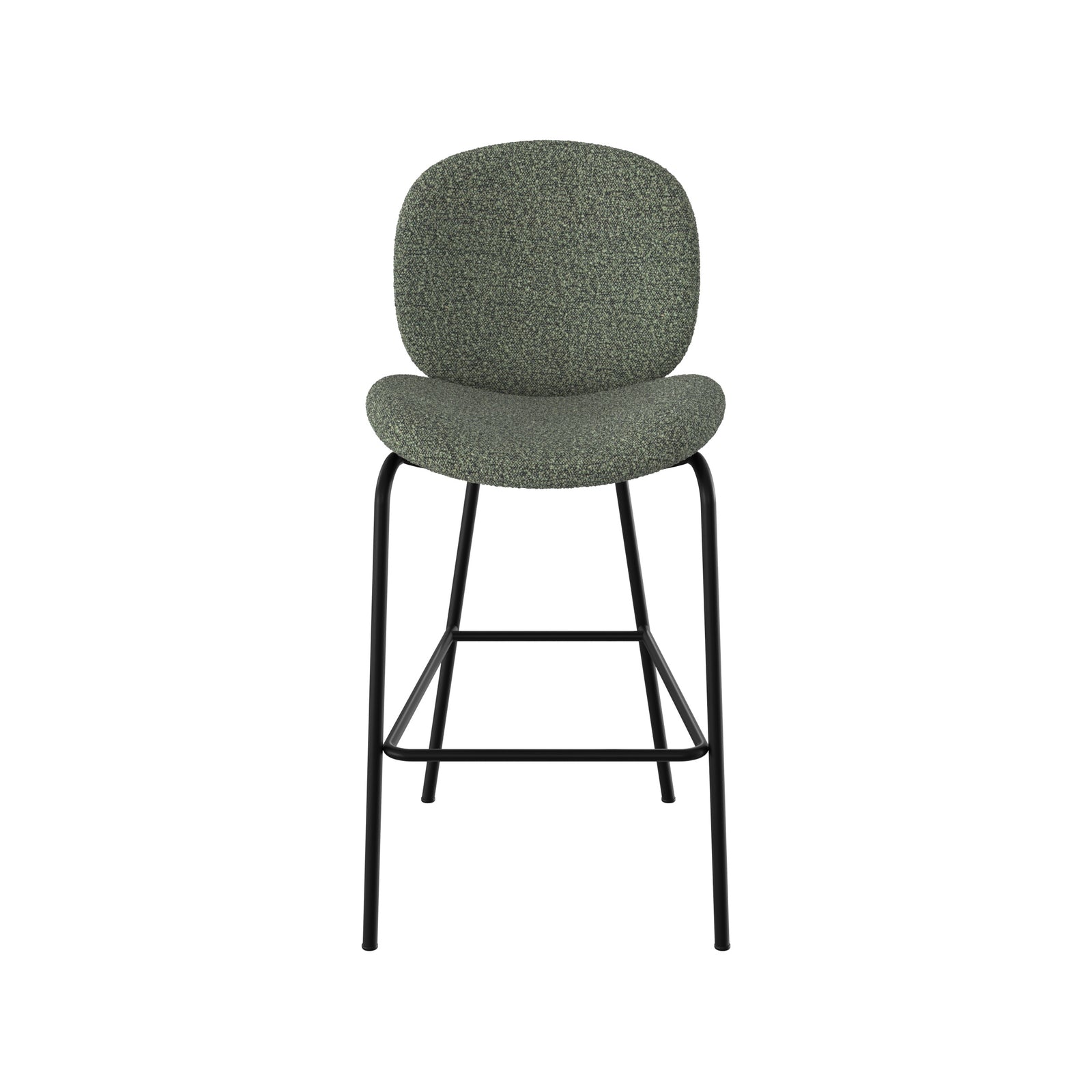 sedia iris per isola centrale in tessuto bouclé verde kaki set di 2