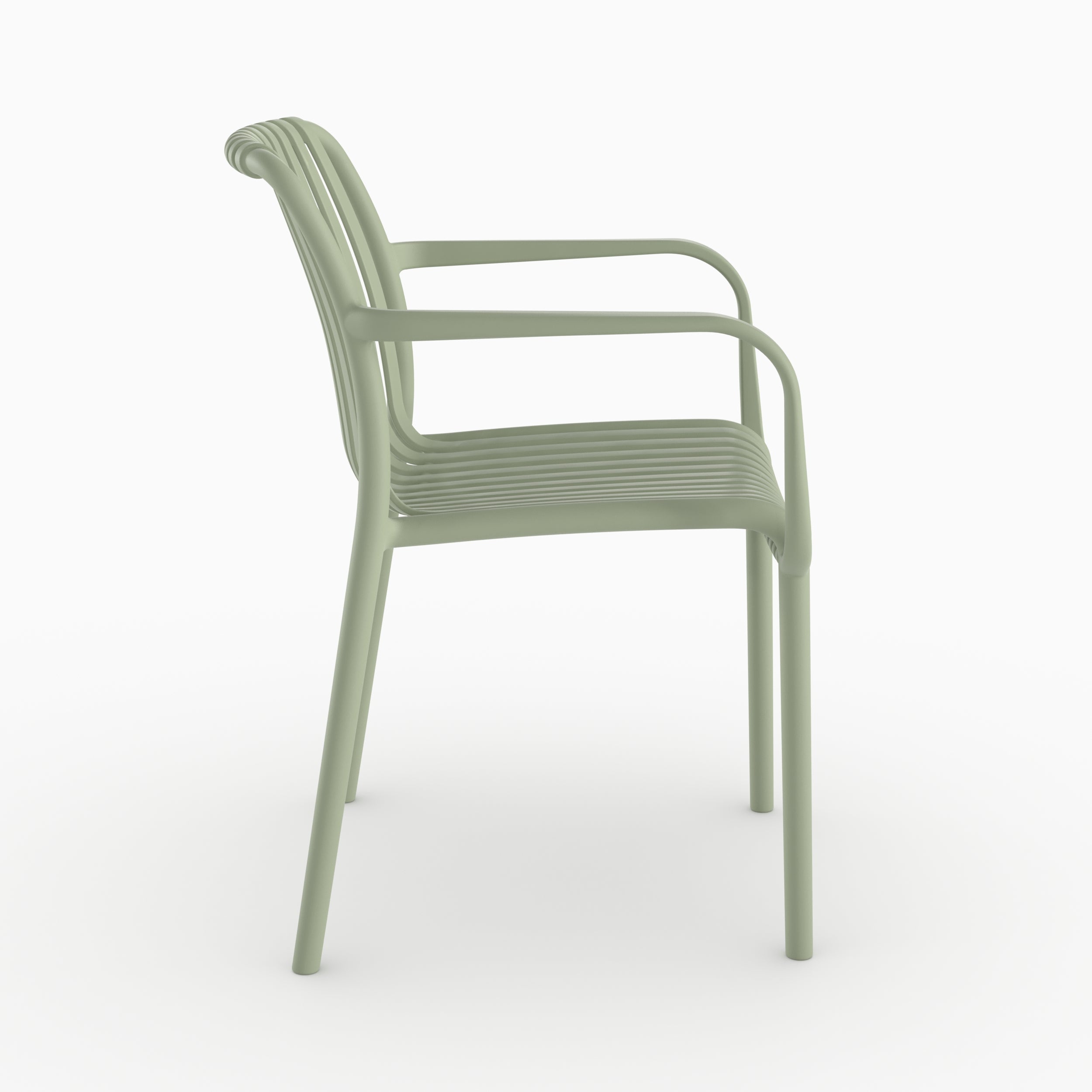Chaise Ivy jardin plastique vert pastel vue côté