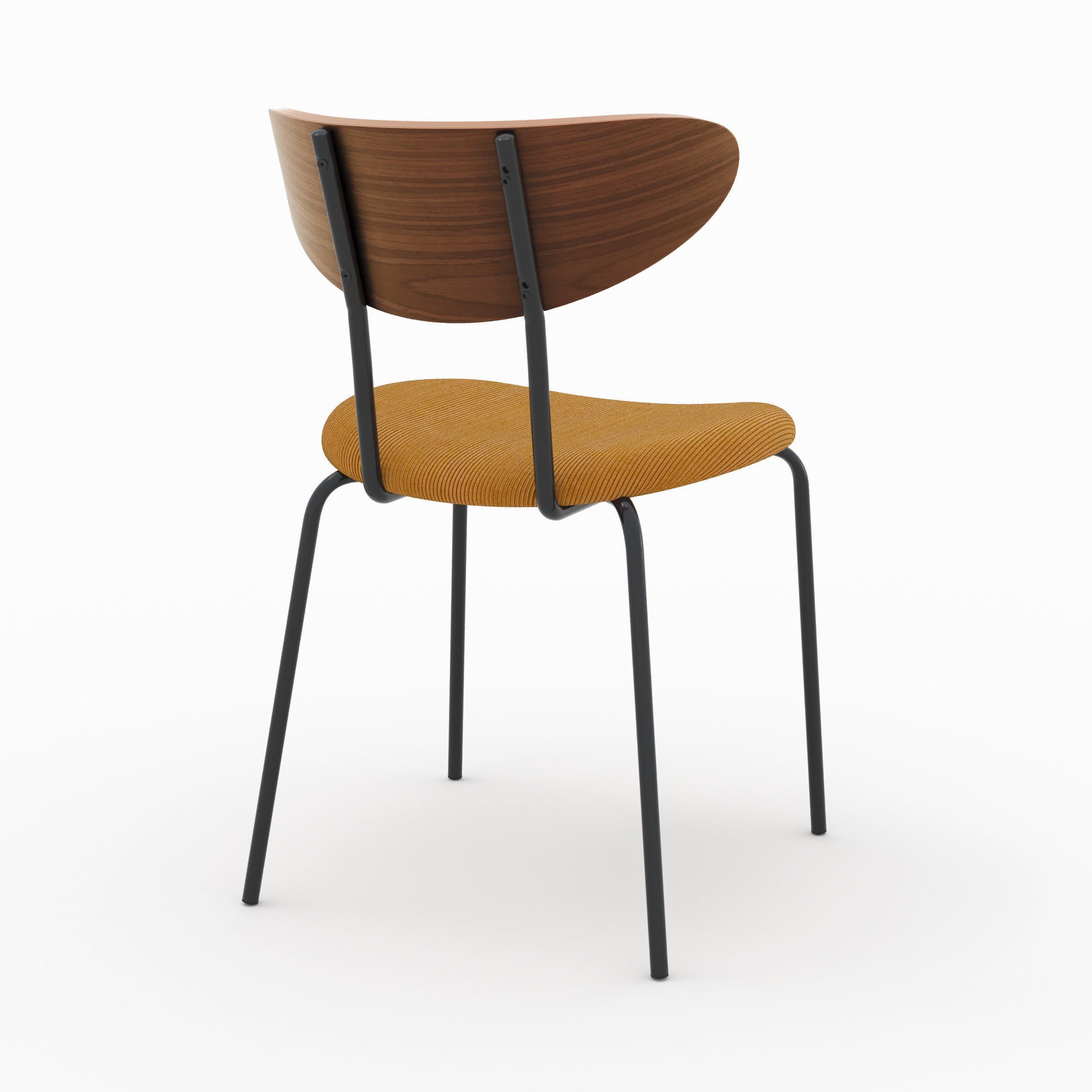 sedia jade velluto giallo cordonato schienale in legno set di 2