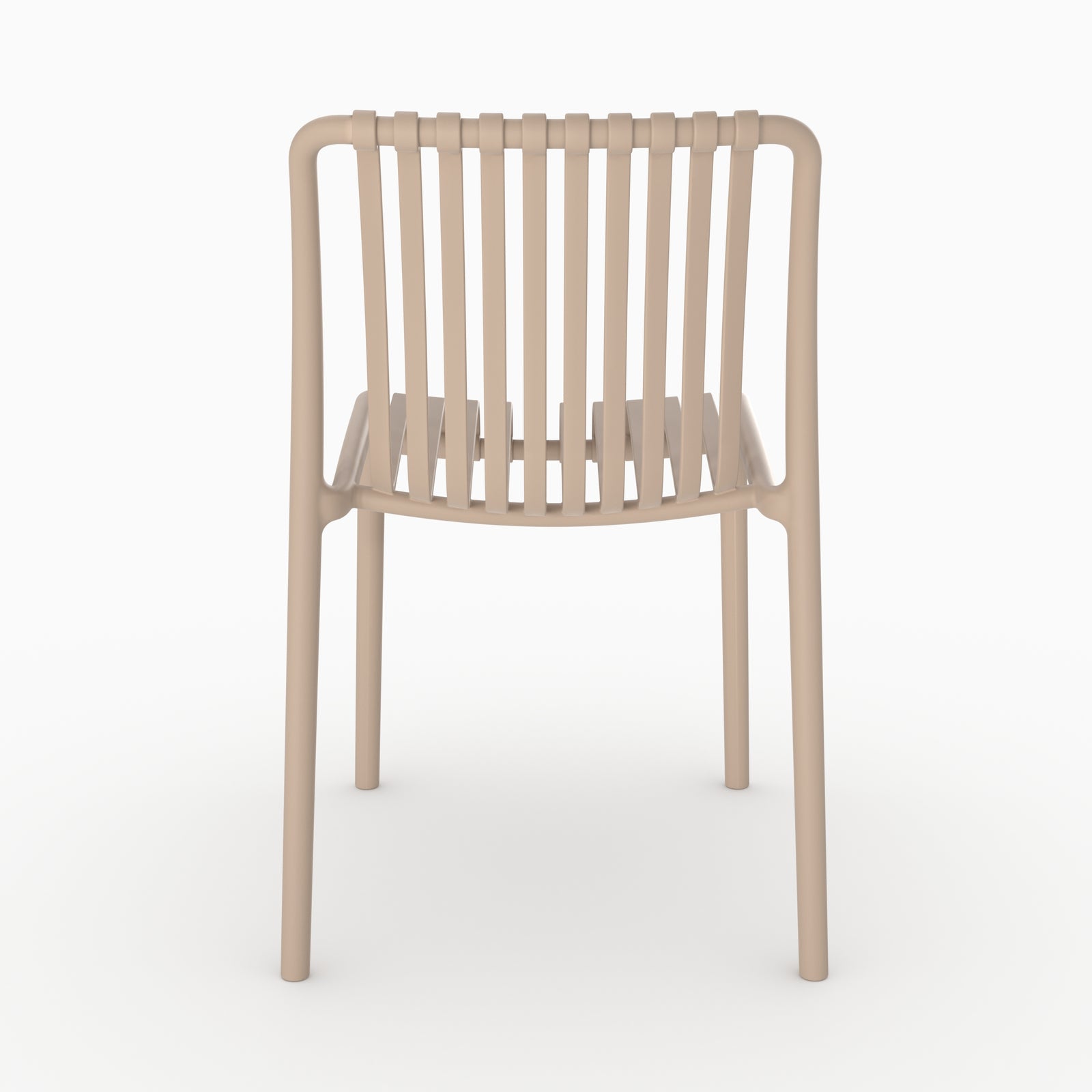 Chaise jardin Duli plastique beige vue face perspective