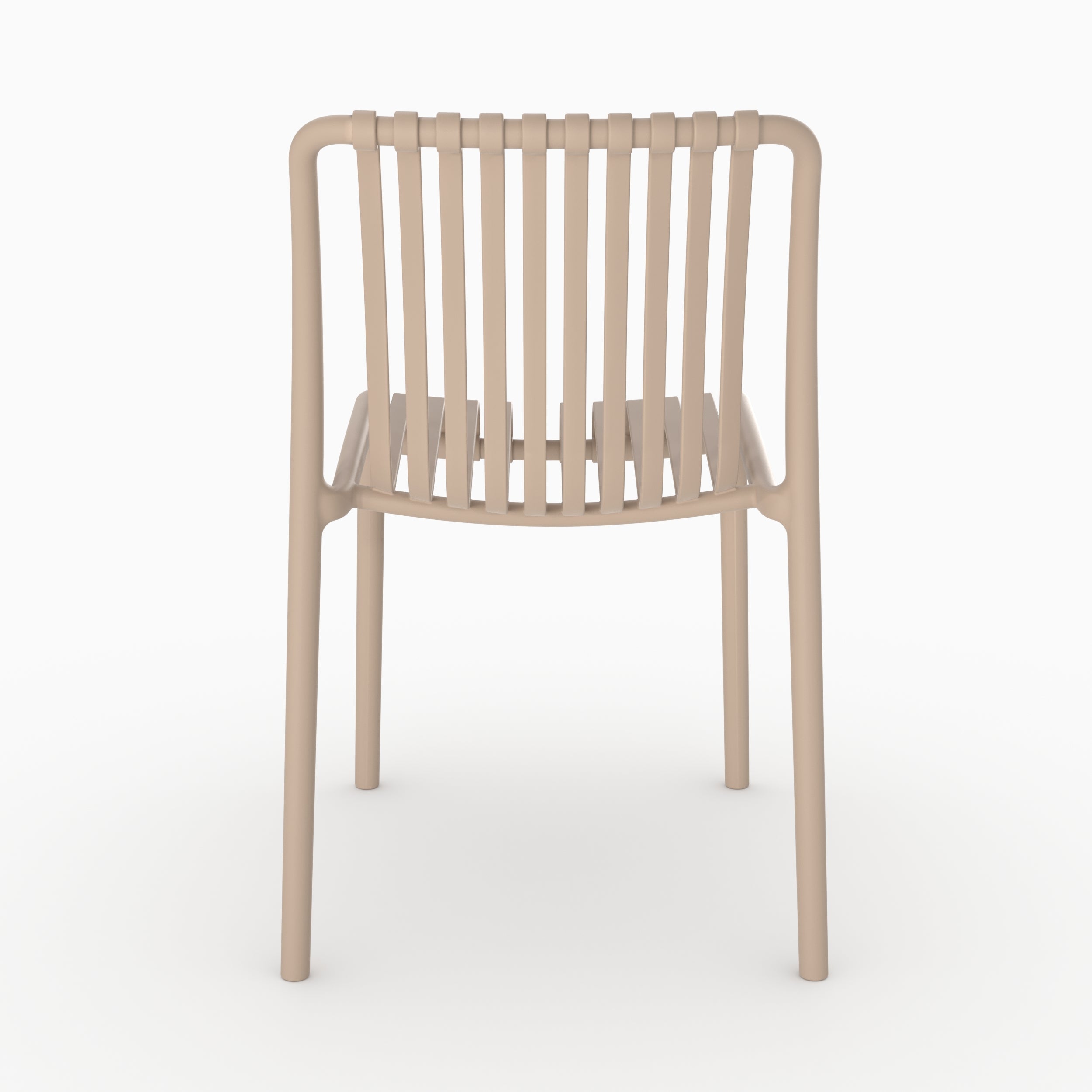 Chaise jardin Duli plastique beige vue face perspective