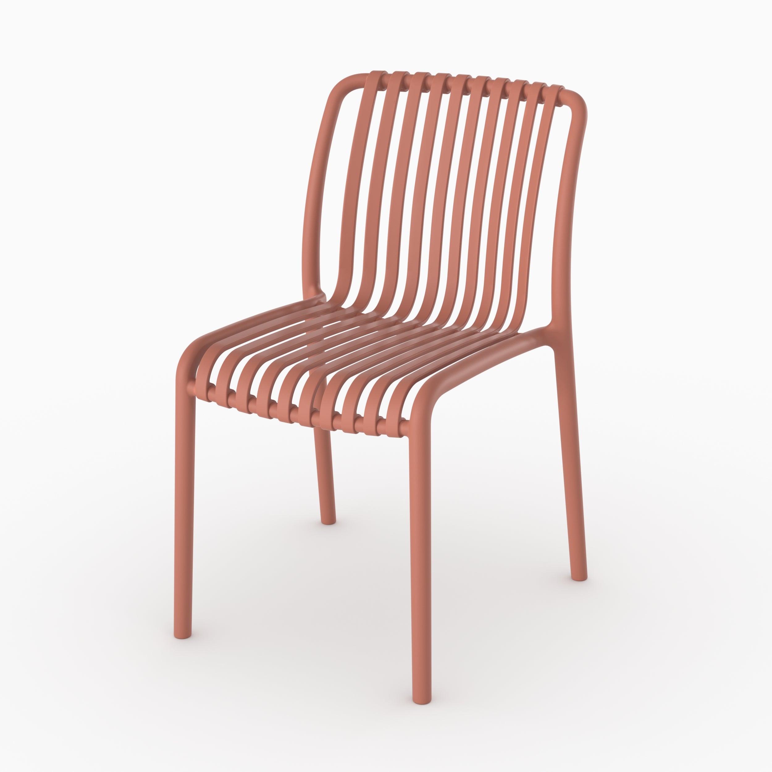 Chaise jardin Duli plastique terracotta empilable vue face packshot