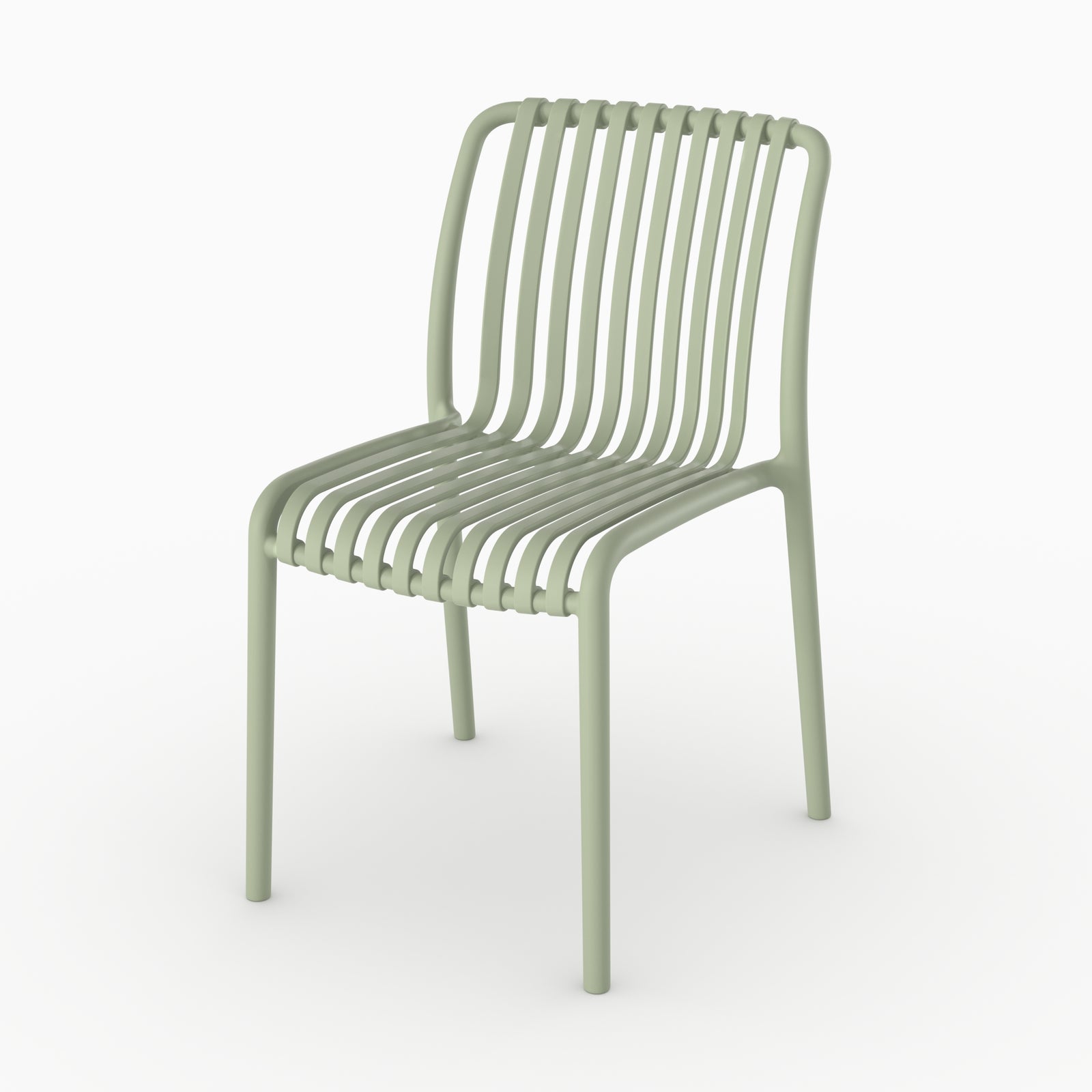 Chaise jardin Duli plastique vert pastel vue face