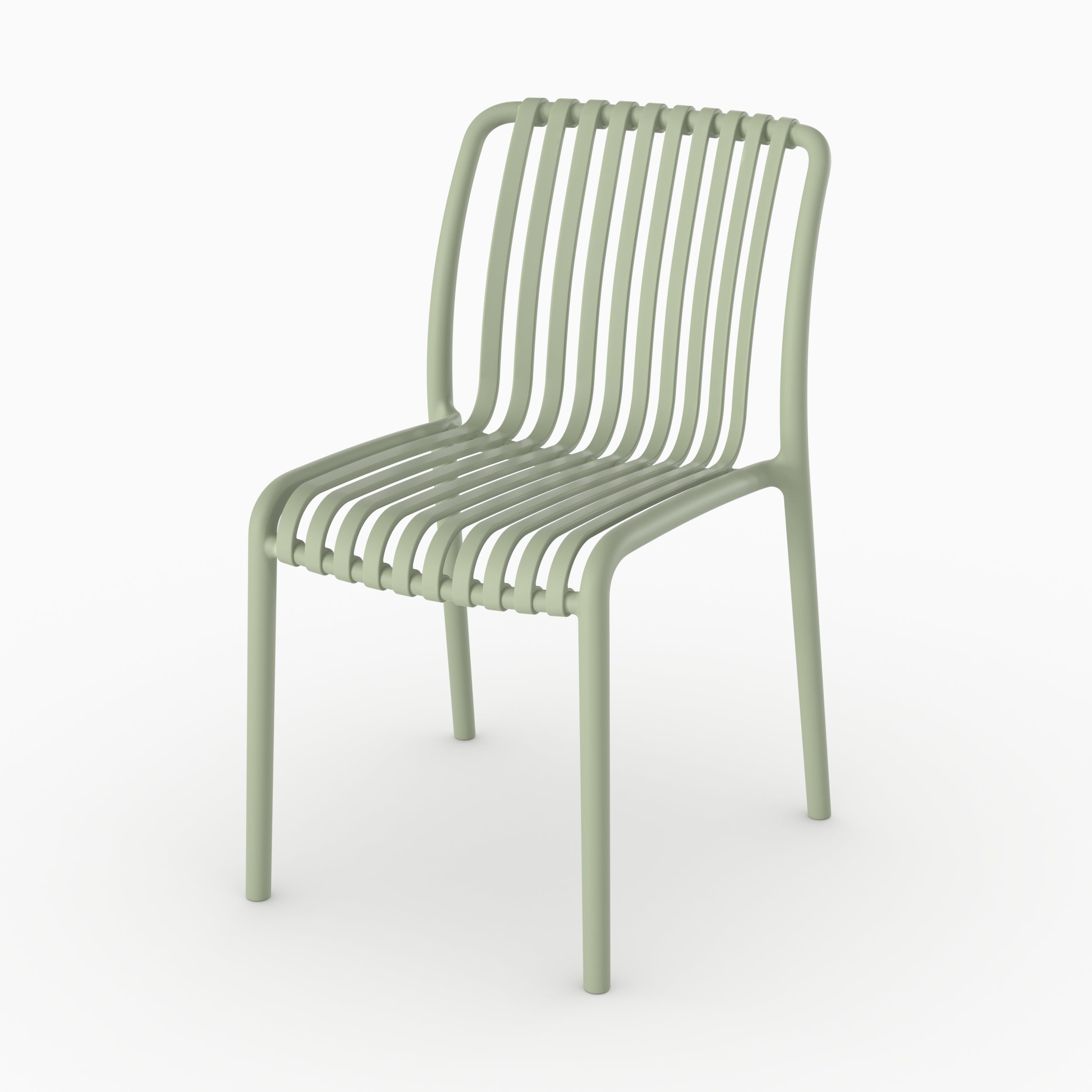 Chaise jardin Duli plastique vert pastel vue face