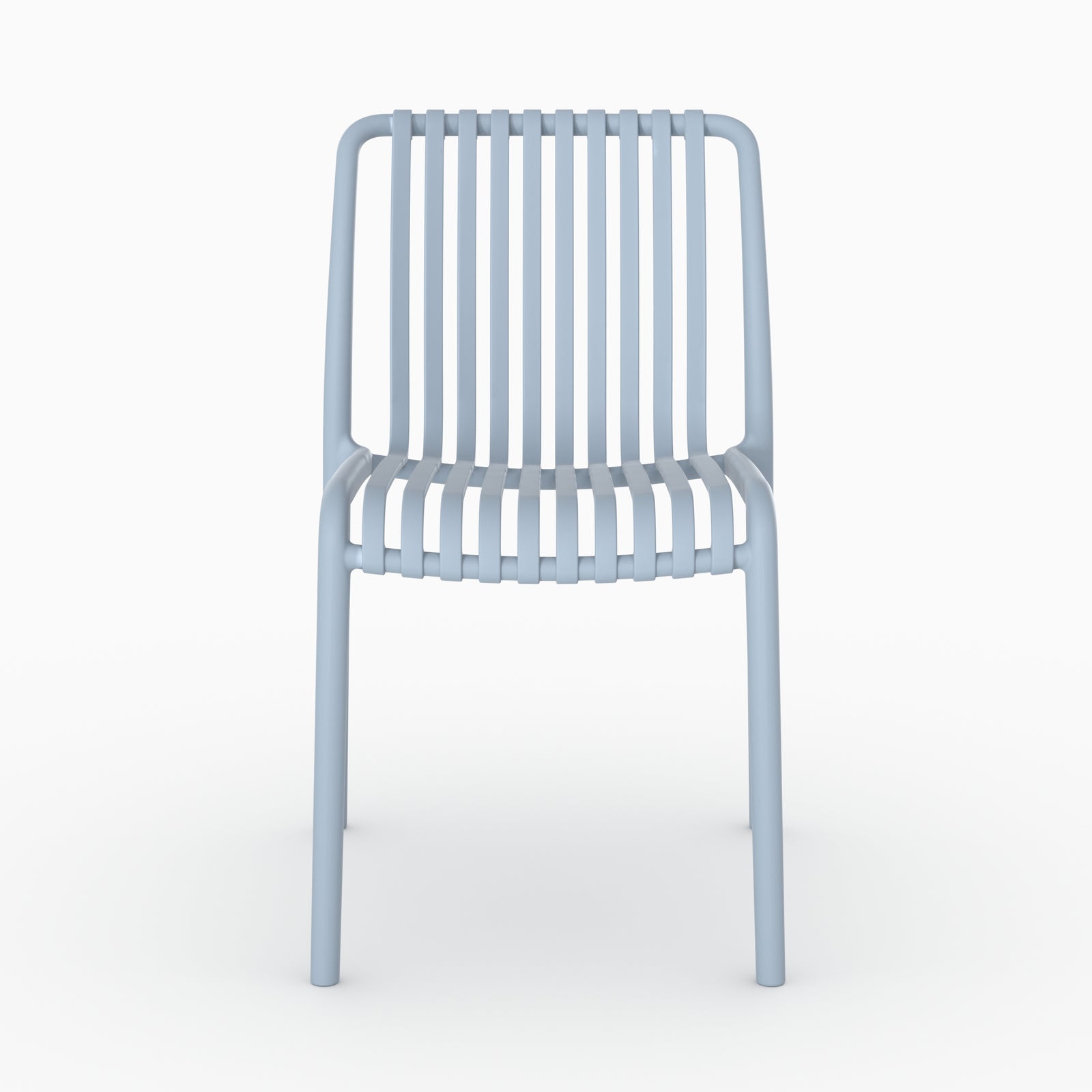 Chaise jardin empilable Duli bleu pastel plastique perspective vue