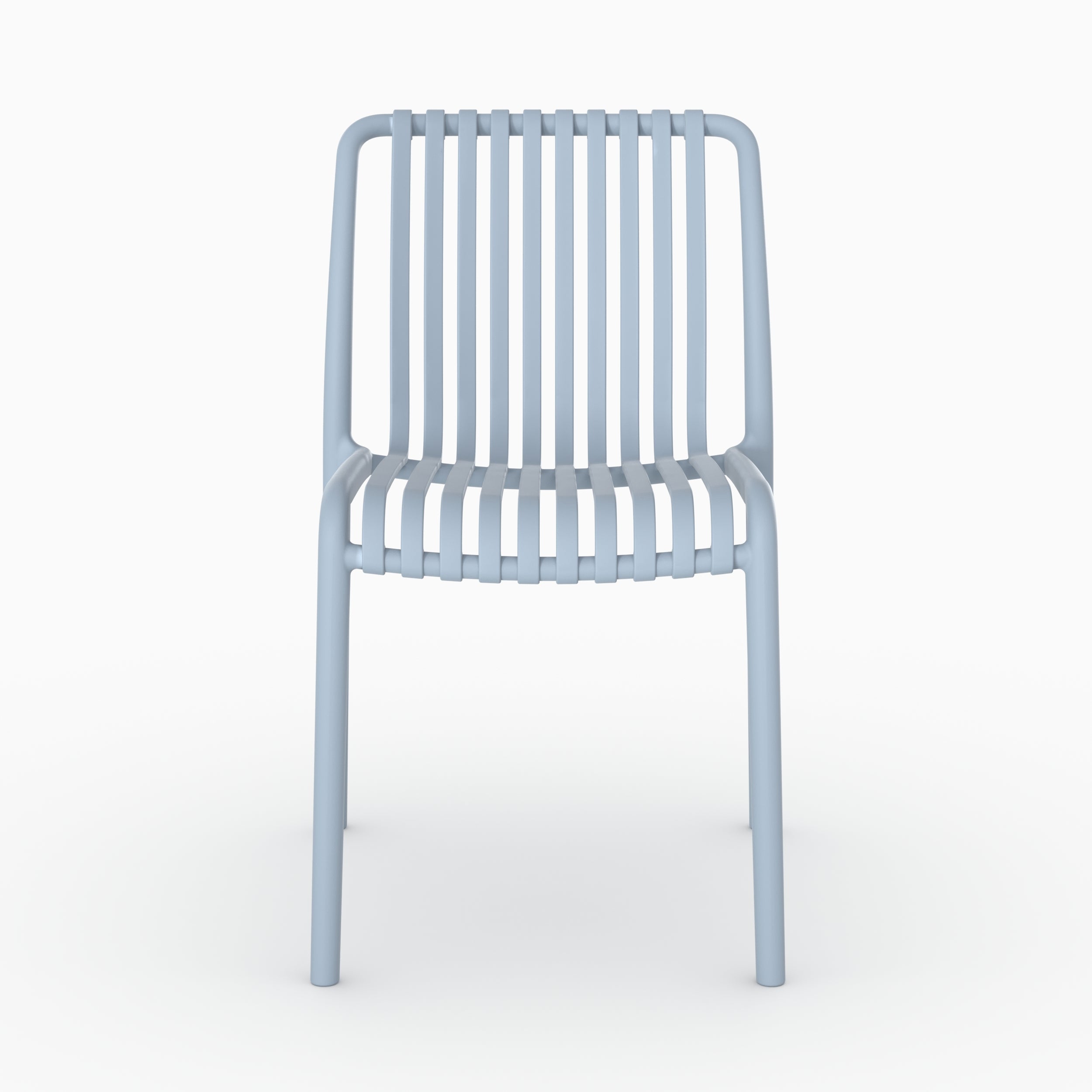 Chaise jardin empilable Duli bleu pastel plastique perspective vue