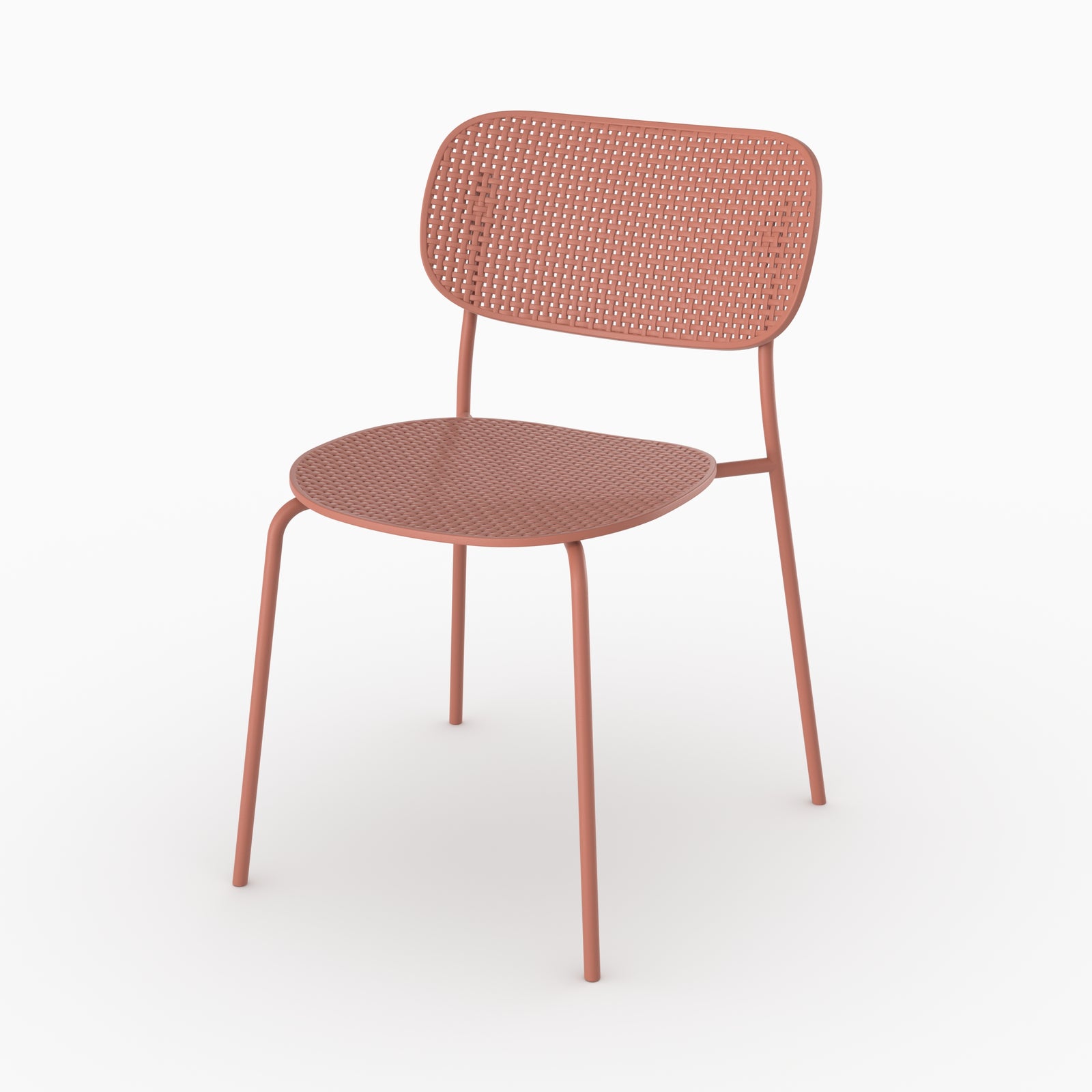 Chaise jardin Gea plastique terracotta empilable vue face packshot