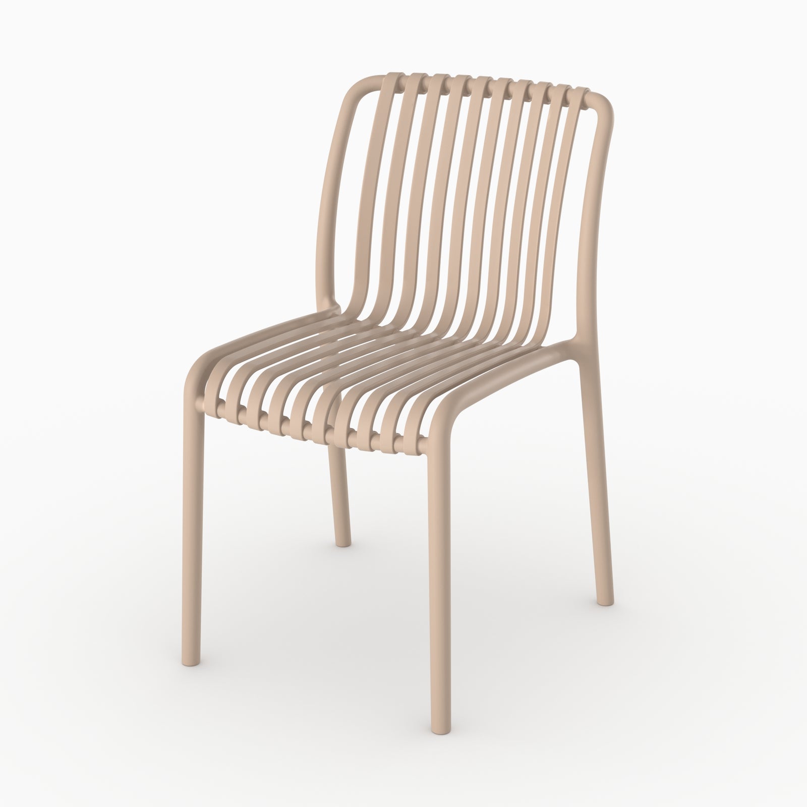 Chaise jardin plastique beige Duli vue perspective