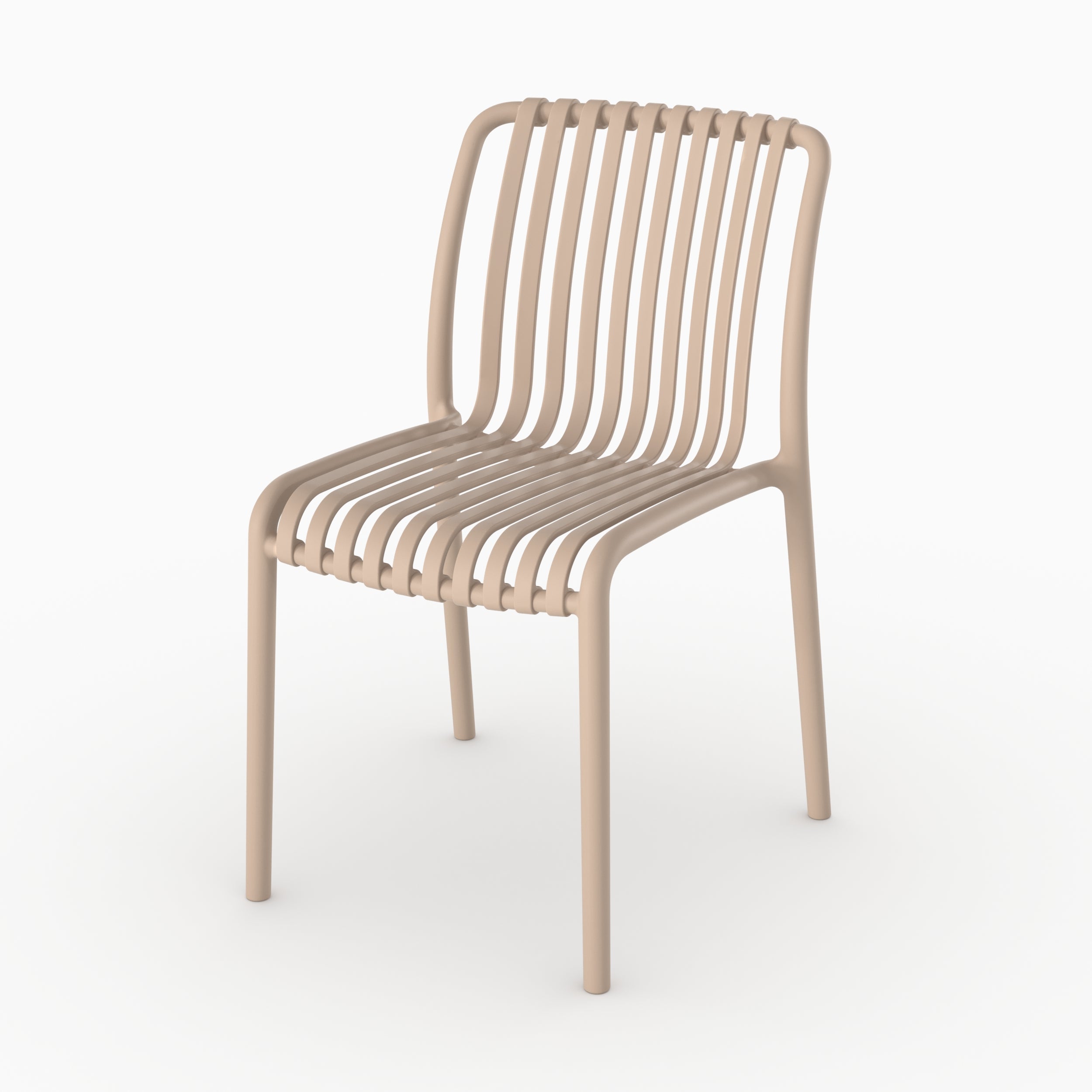 Chaise jardin plastique beige Duli vue perspective