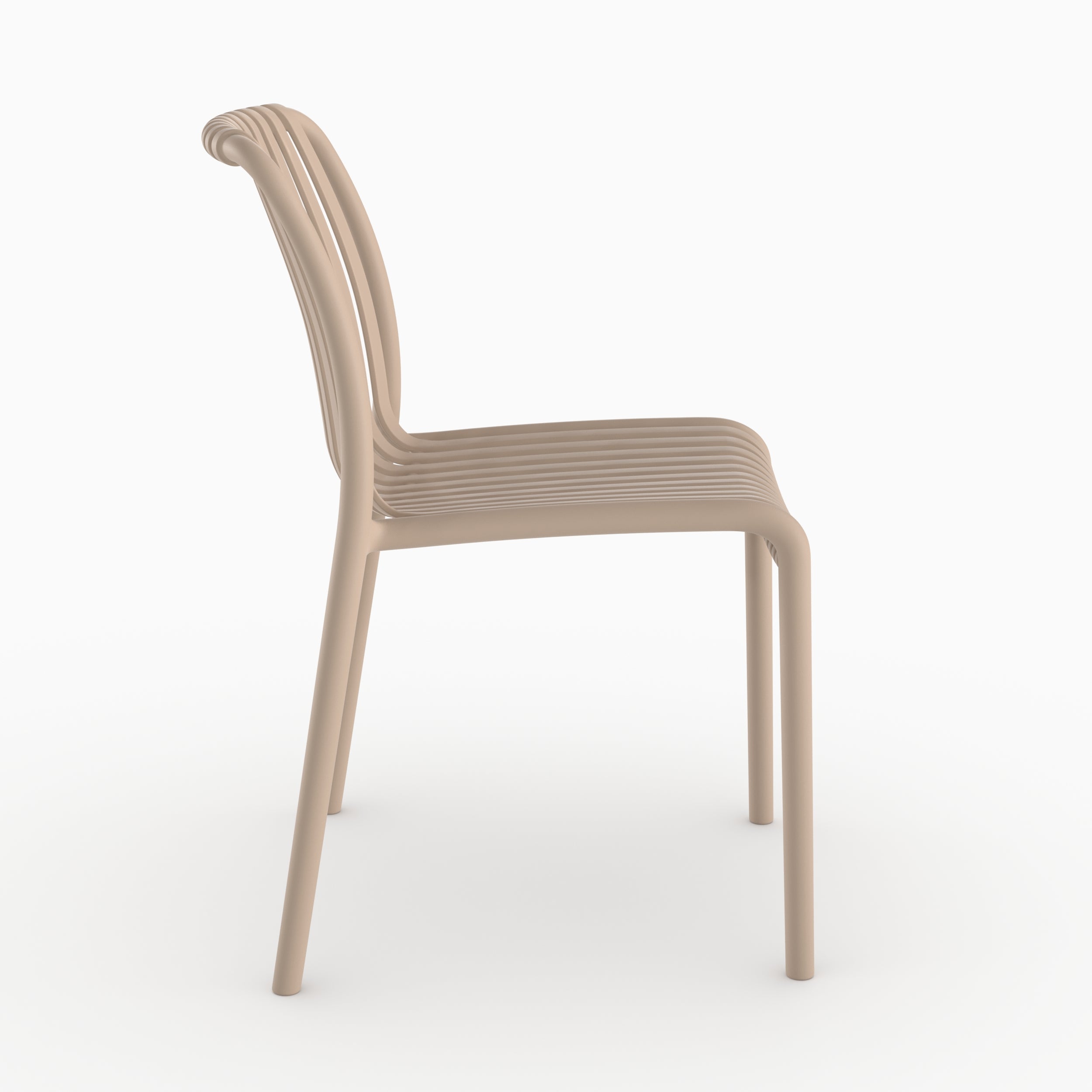 Chaise jardin plastique beige Duli vue profil
