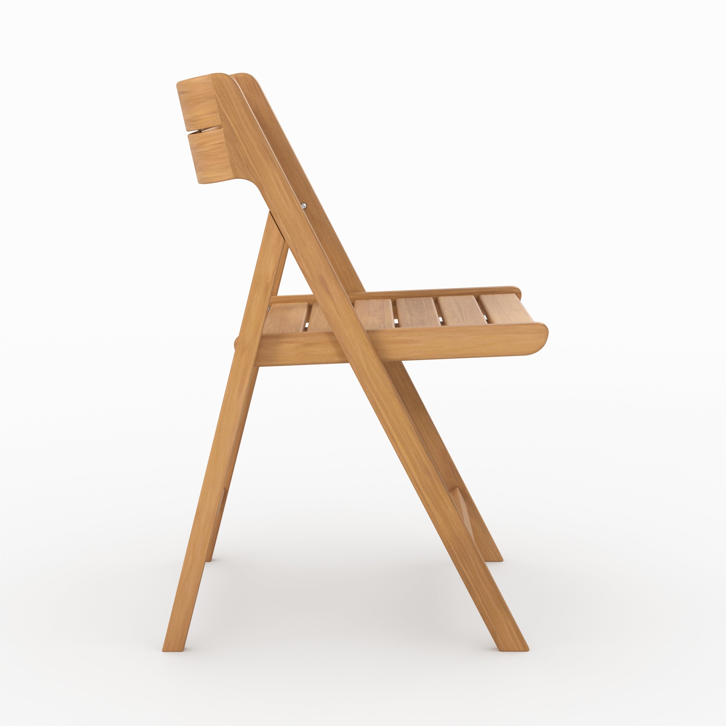 Chaise jardin pliante Siquijor acacia huilé vue côté