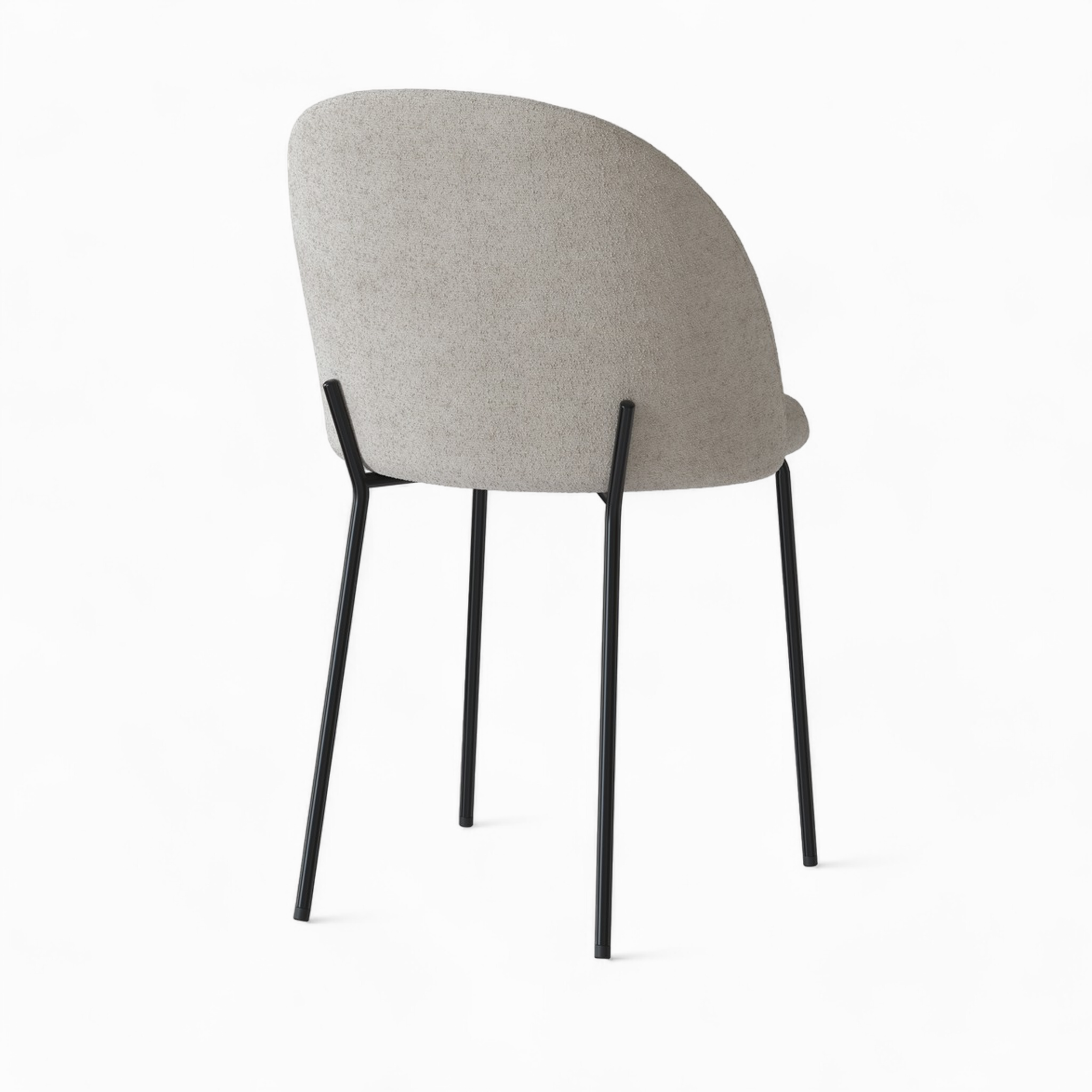 sedia karl effetto lana bouclé gambe in metallo nero