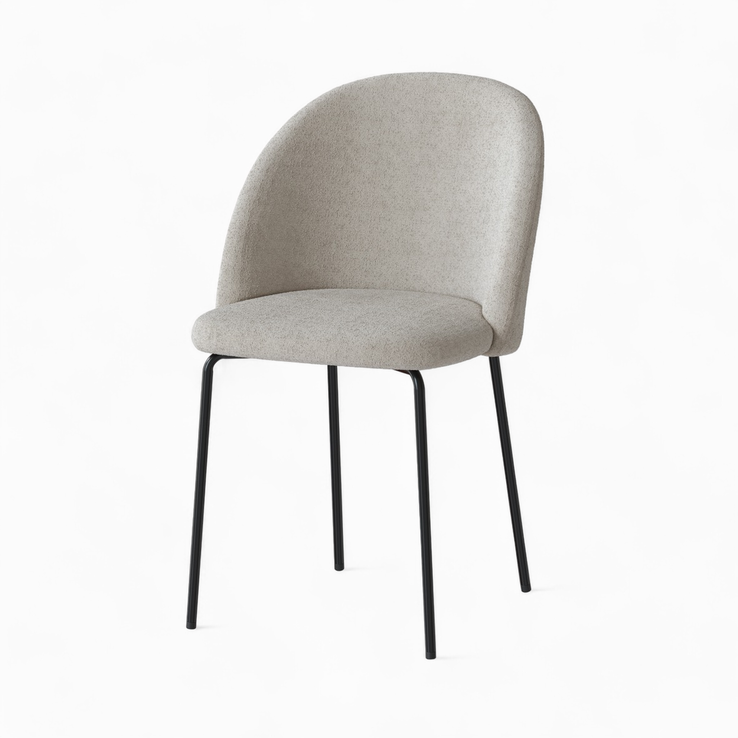 sedia karl in tessuto beige effetto lana bouclette