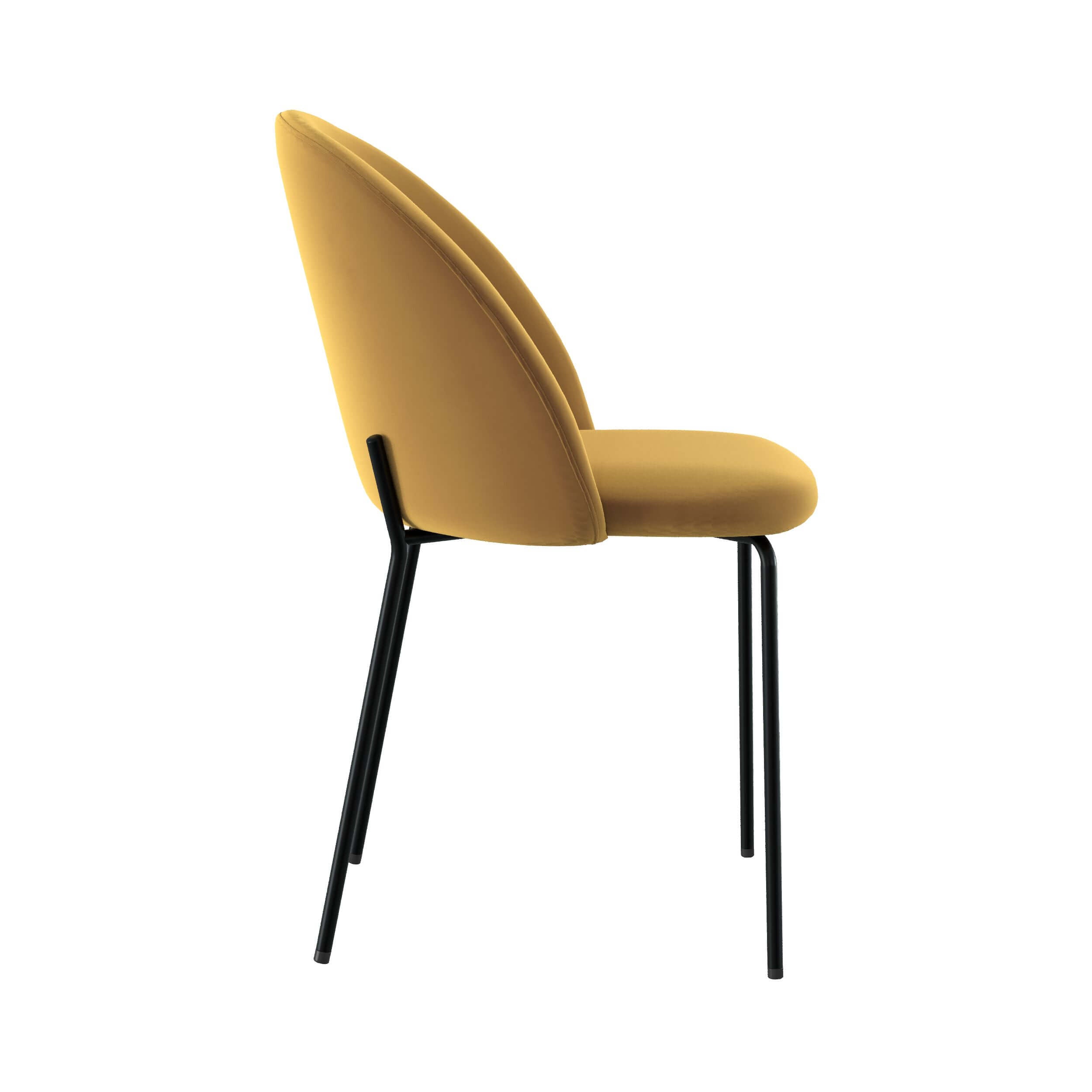 sedia Karl in velluto giallo senape set di 2