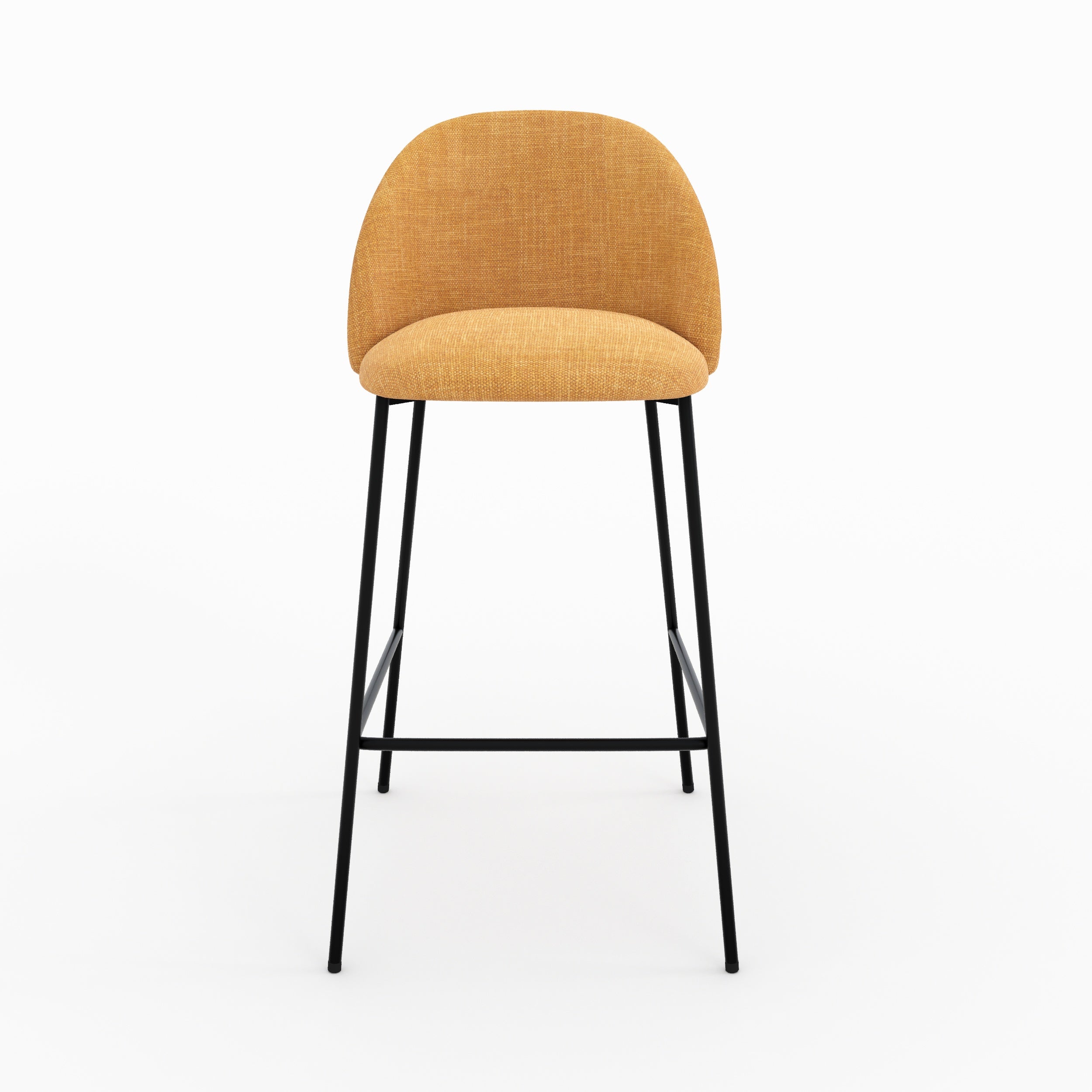 Chaise Karl ilot central tissu texture jaune moutarde vue face