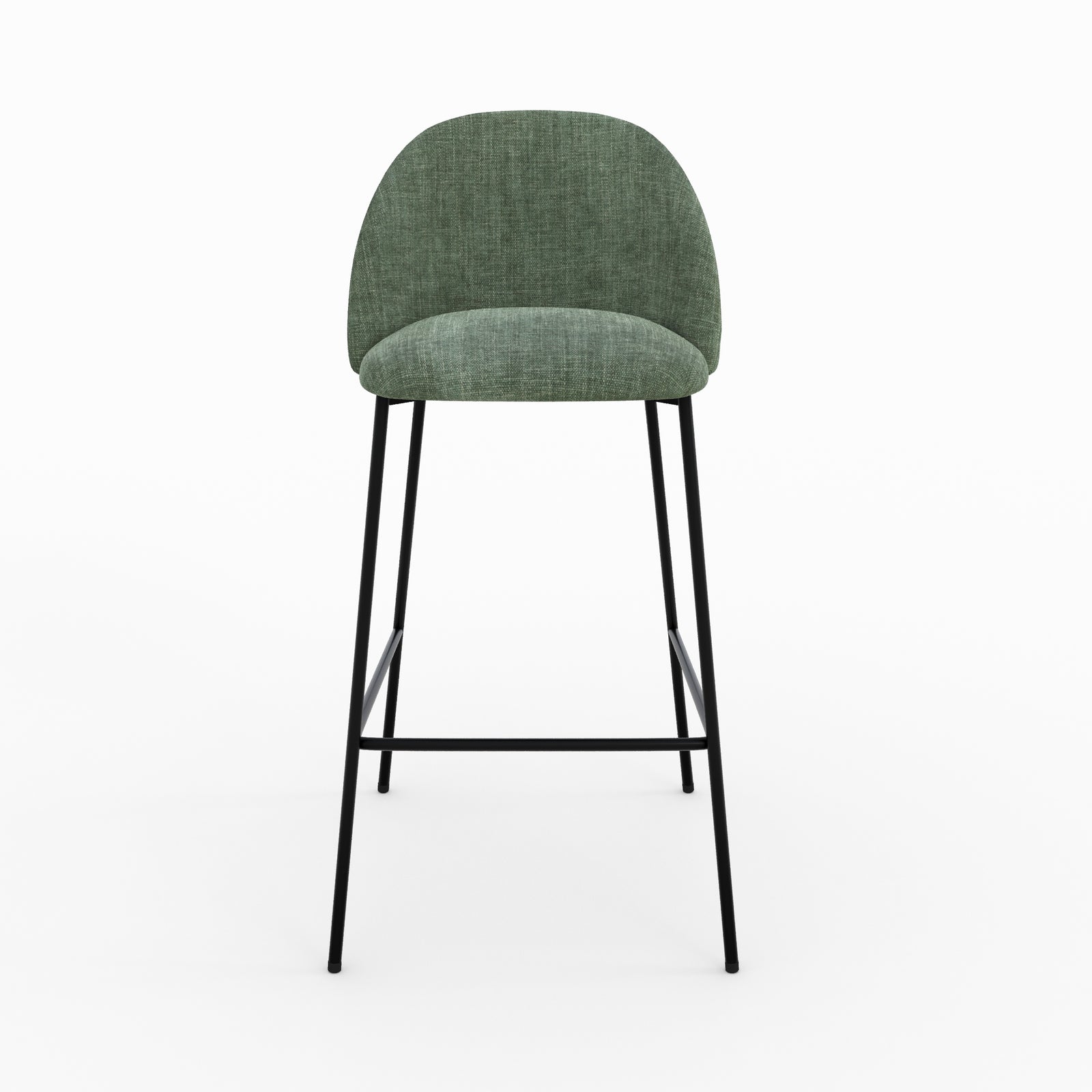 Chaise Karl ilot central tissu texture vert sapin vue face