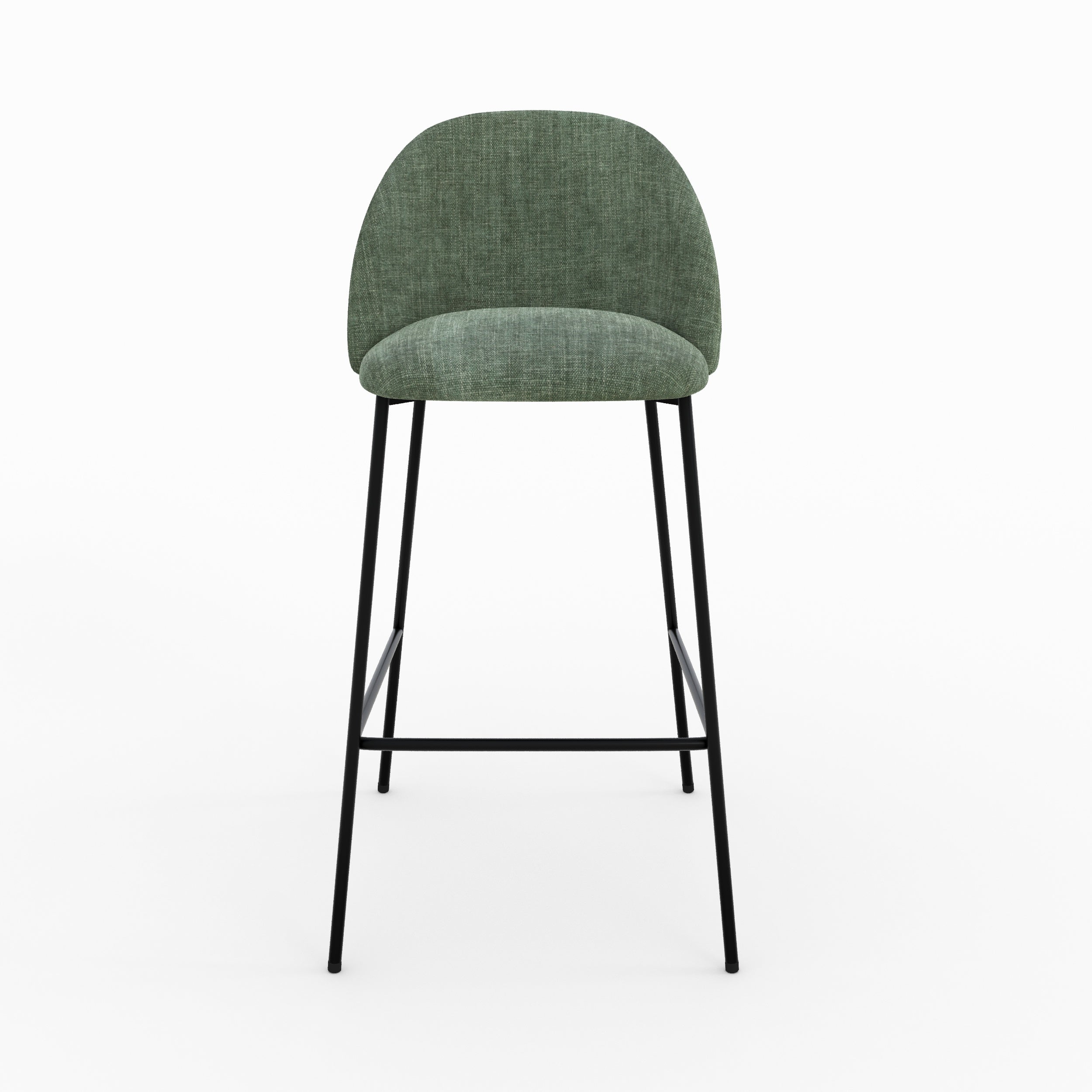 Chaise Karl ilot central tissu texture vert sapin vue face