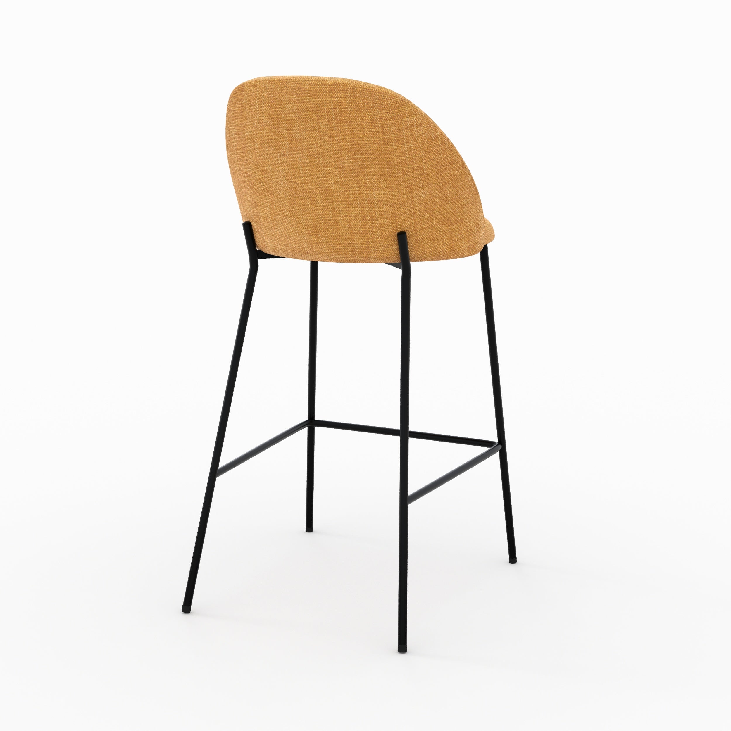 Chaise Karl jaune moutarde ilot central tissu texture vue trois quarts arrière