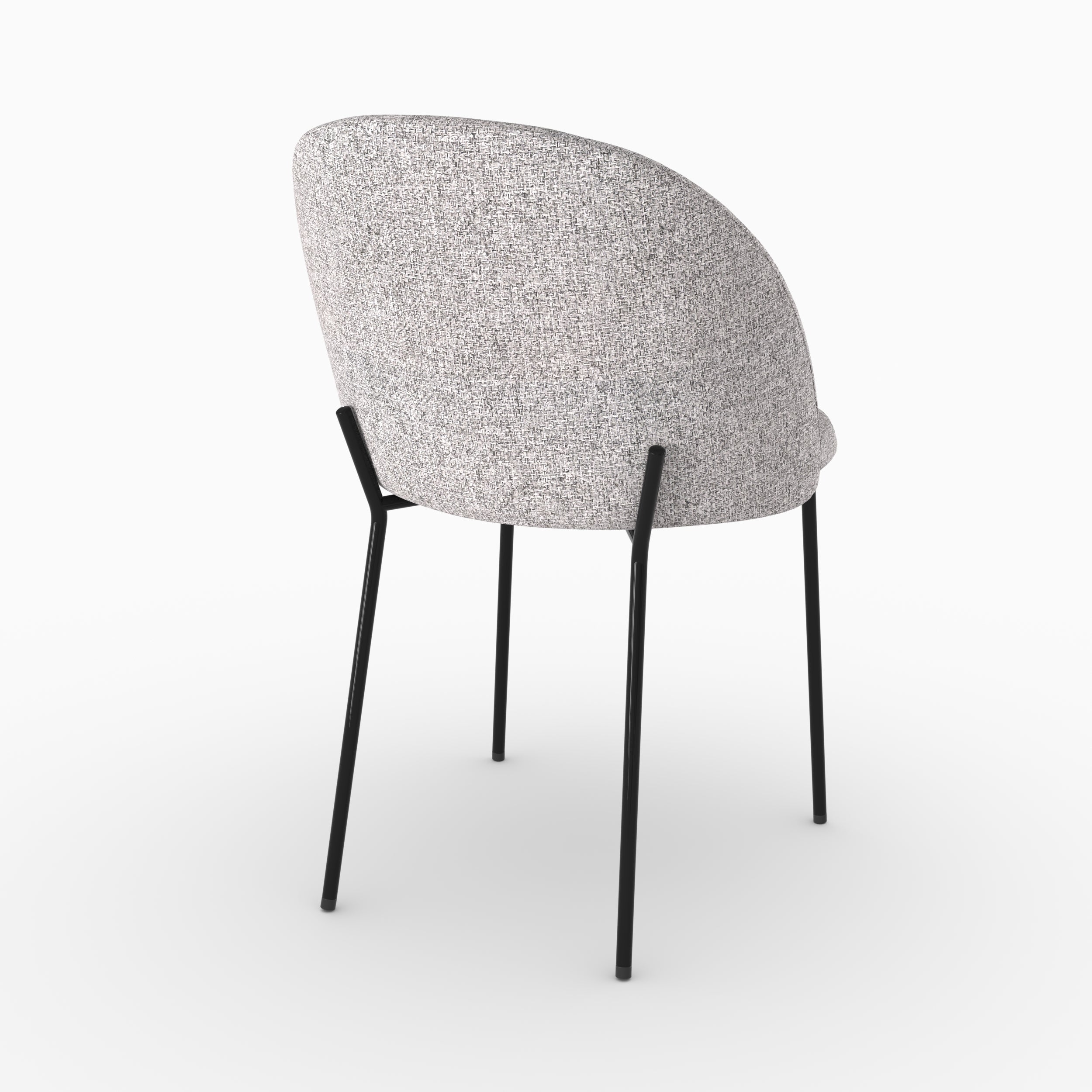 Chaise Karl tissu chiné gris clair lot 2