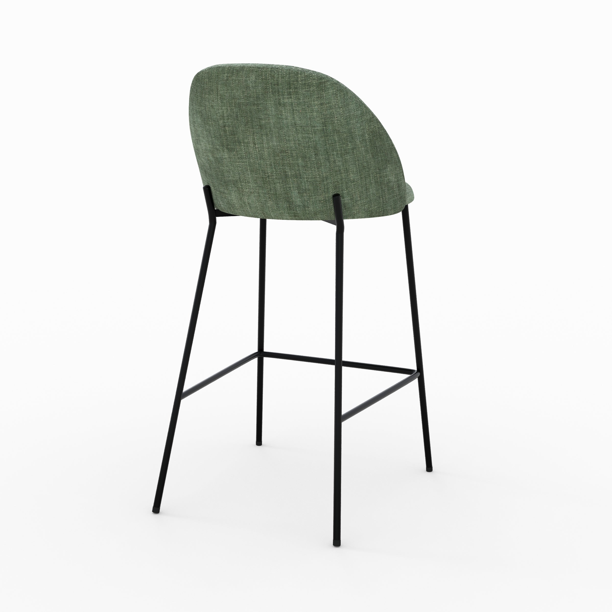 Chaise Karl vert sapin ilot central tissu texture vue trois quarts arrière